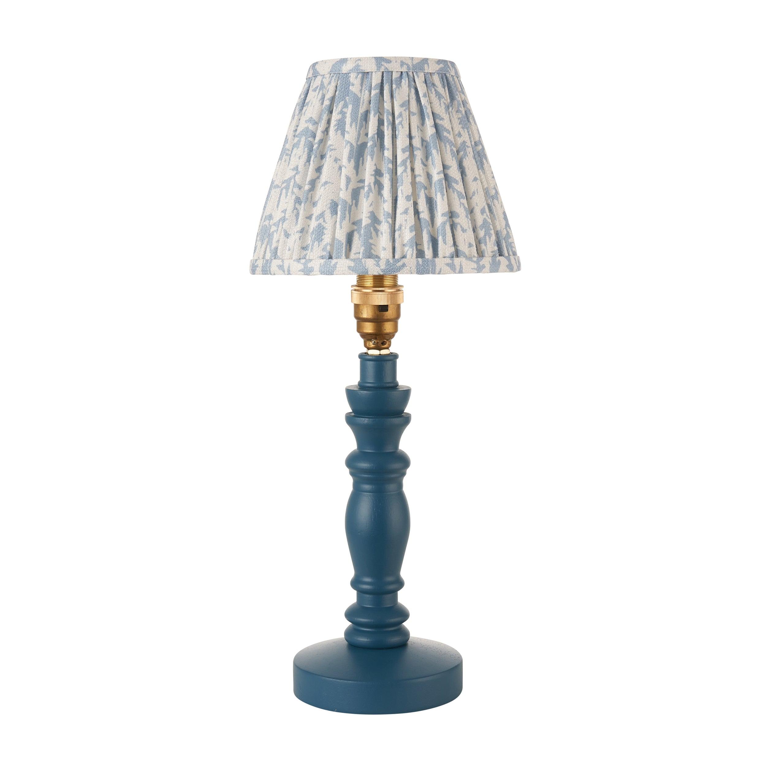 Bibury Blue Table Lamp & Leaf 16cm Shell Bay Blue Shade