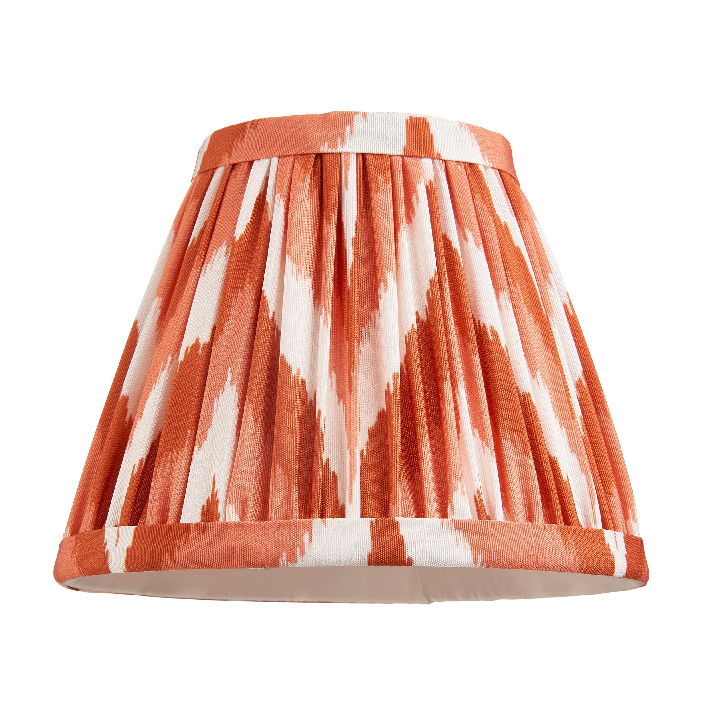 Bibury Pink Table Lamp & Zigzag 16cm Apricot Orange Shade