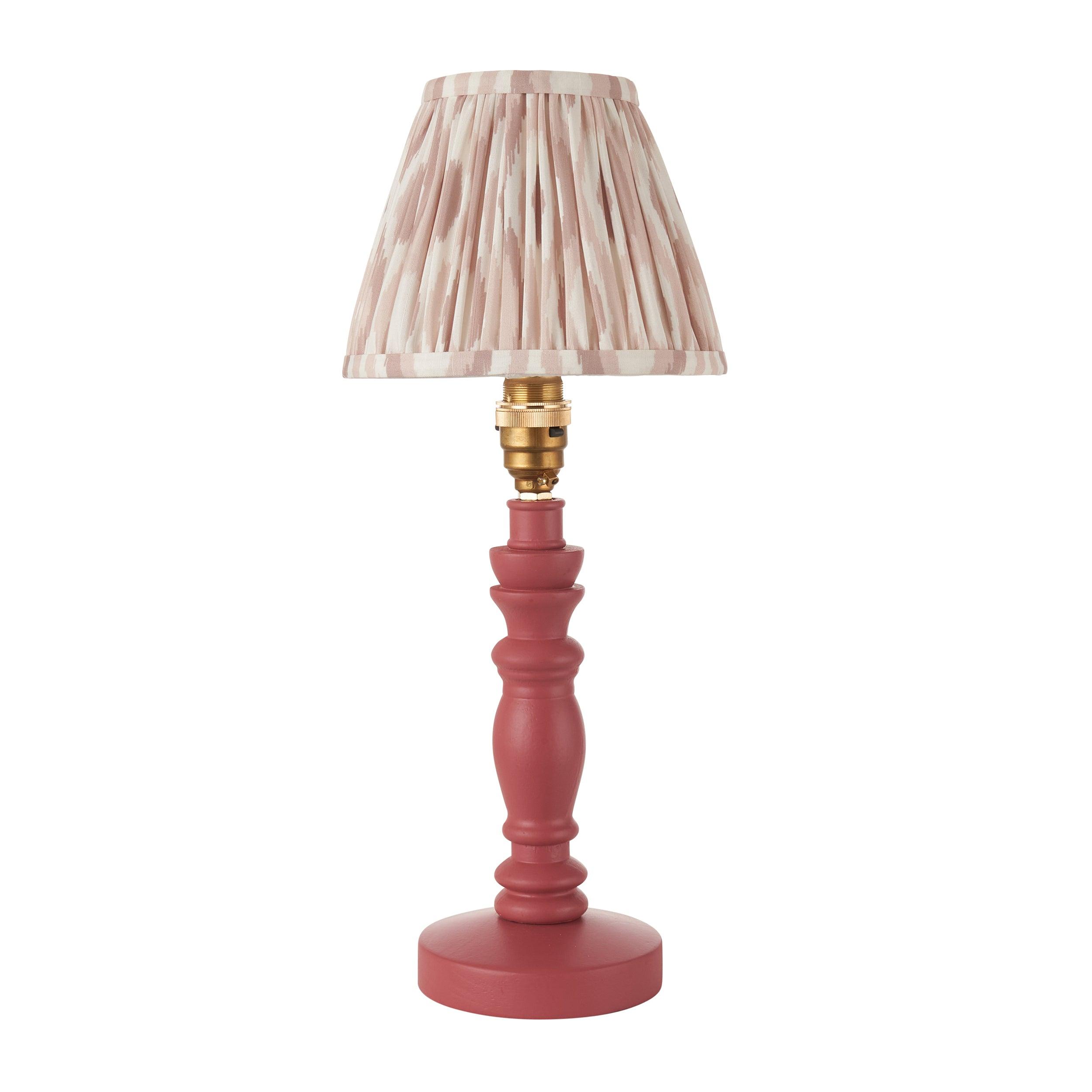 Bibury Pink Table Lamp & Ikat 16cm Neutral Shade