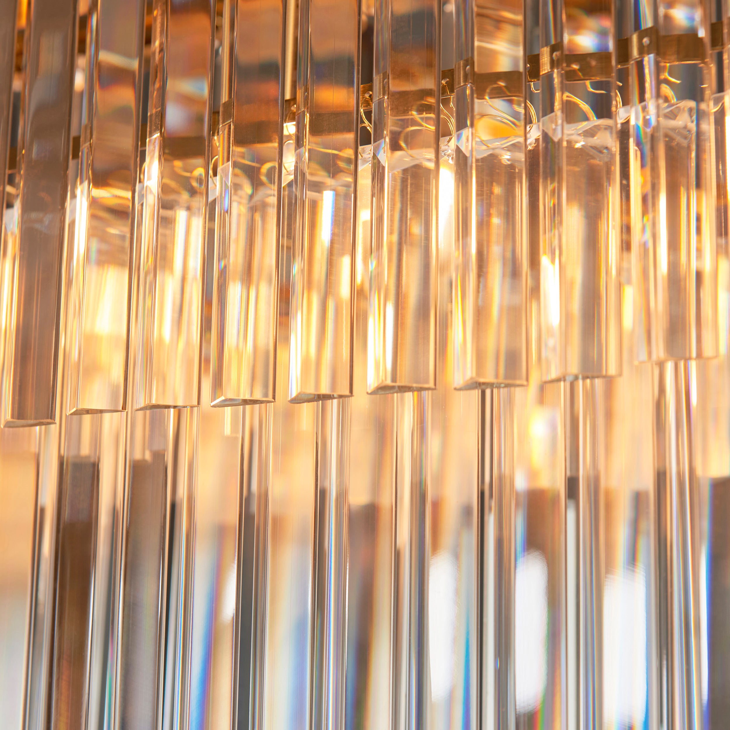 Conaston 4 Light Brass Linear Pendant - Clear Cut Glass