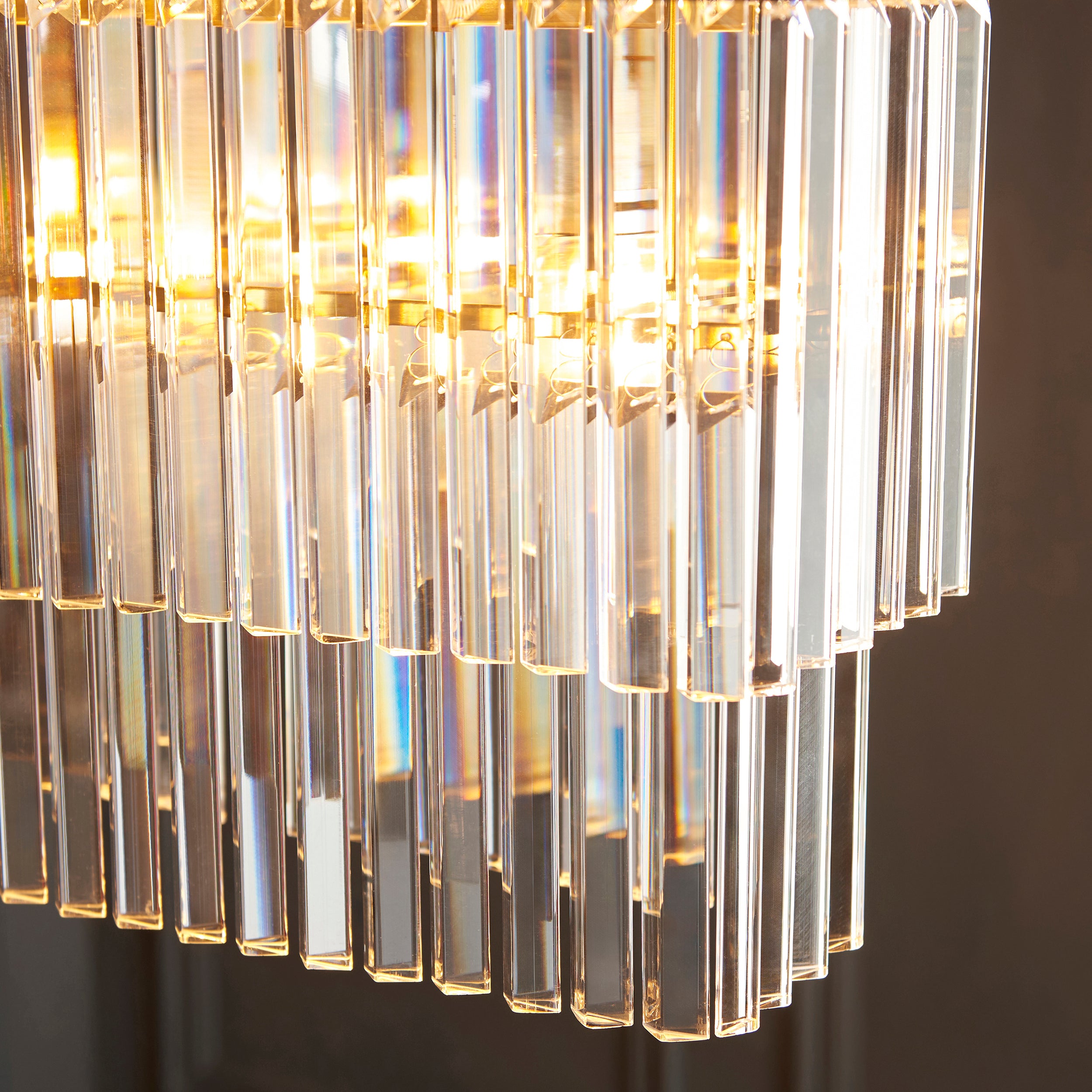 Conaston 4 Light Brass Linear Pendant - Clear Cut Glass
