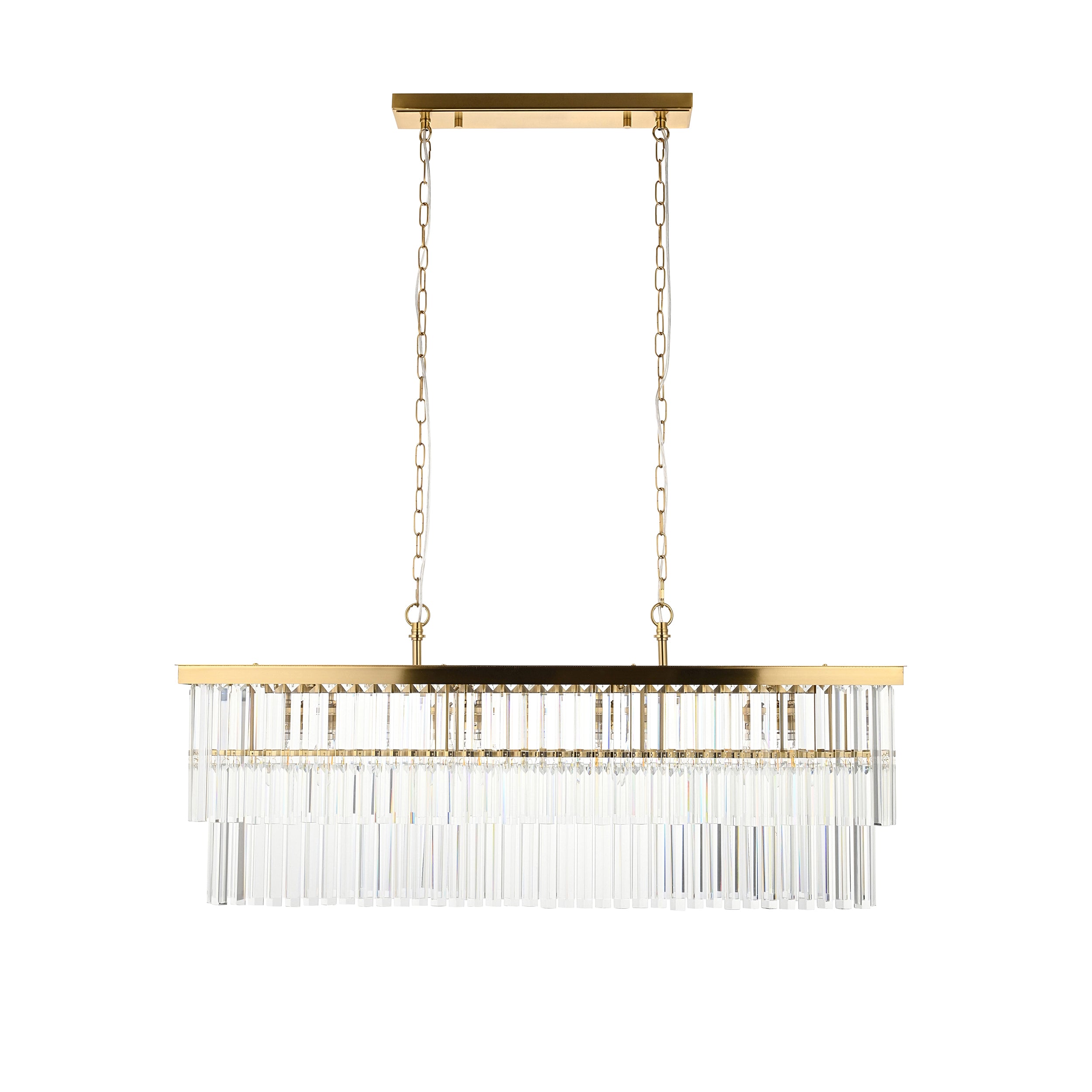 Conaston 4 Light Brass Linear Pendant - Clear Cut Glass