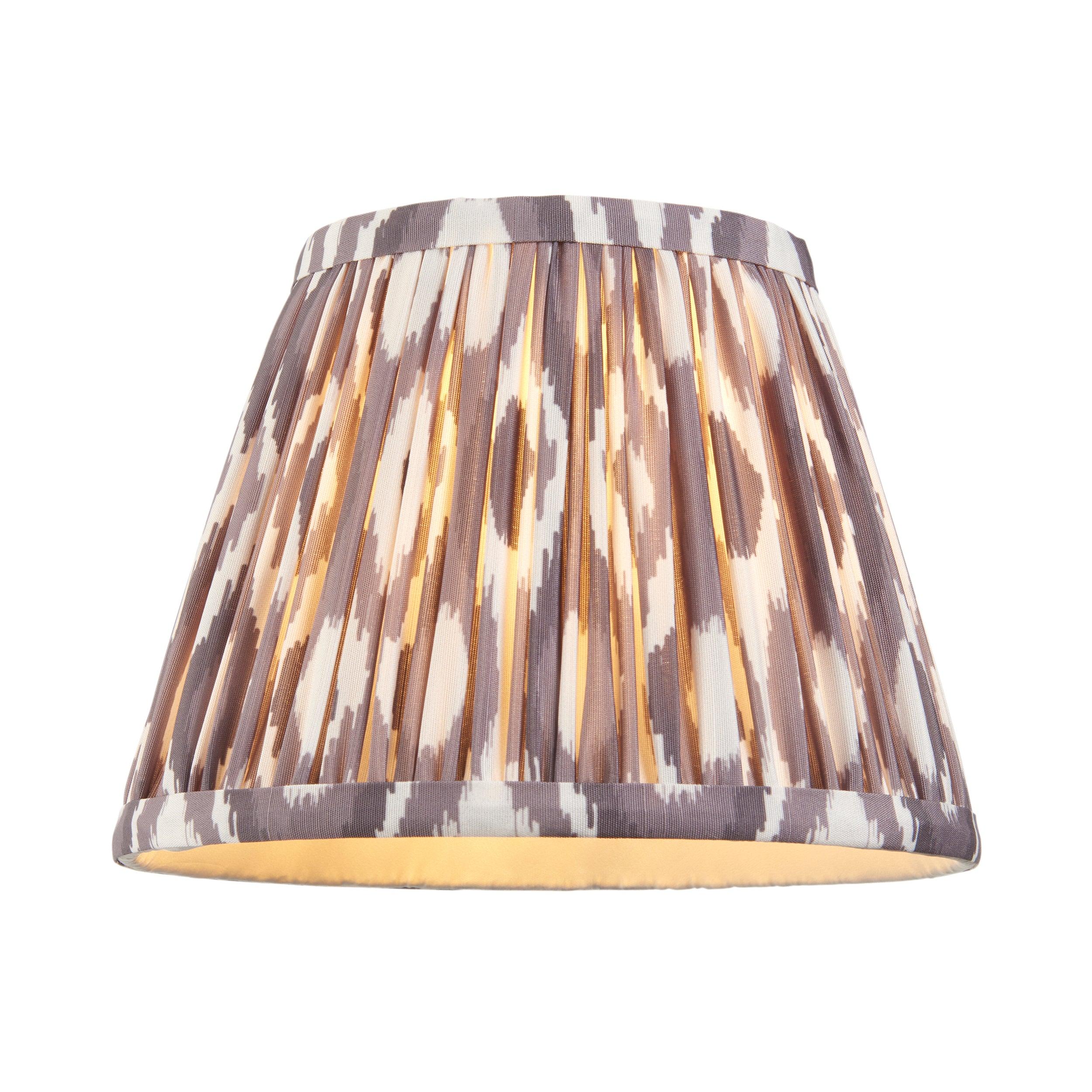 Dome Arc Brass Wall Light & Ikat 20cm Pearl Grey Shade