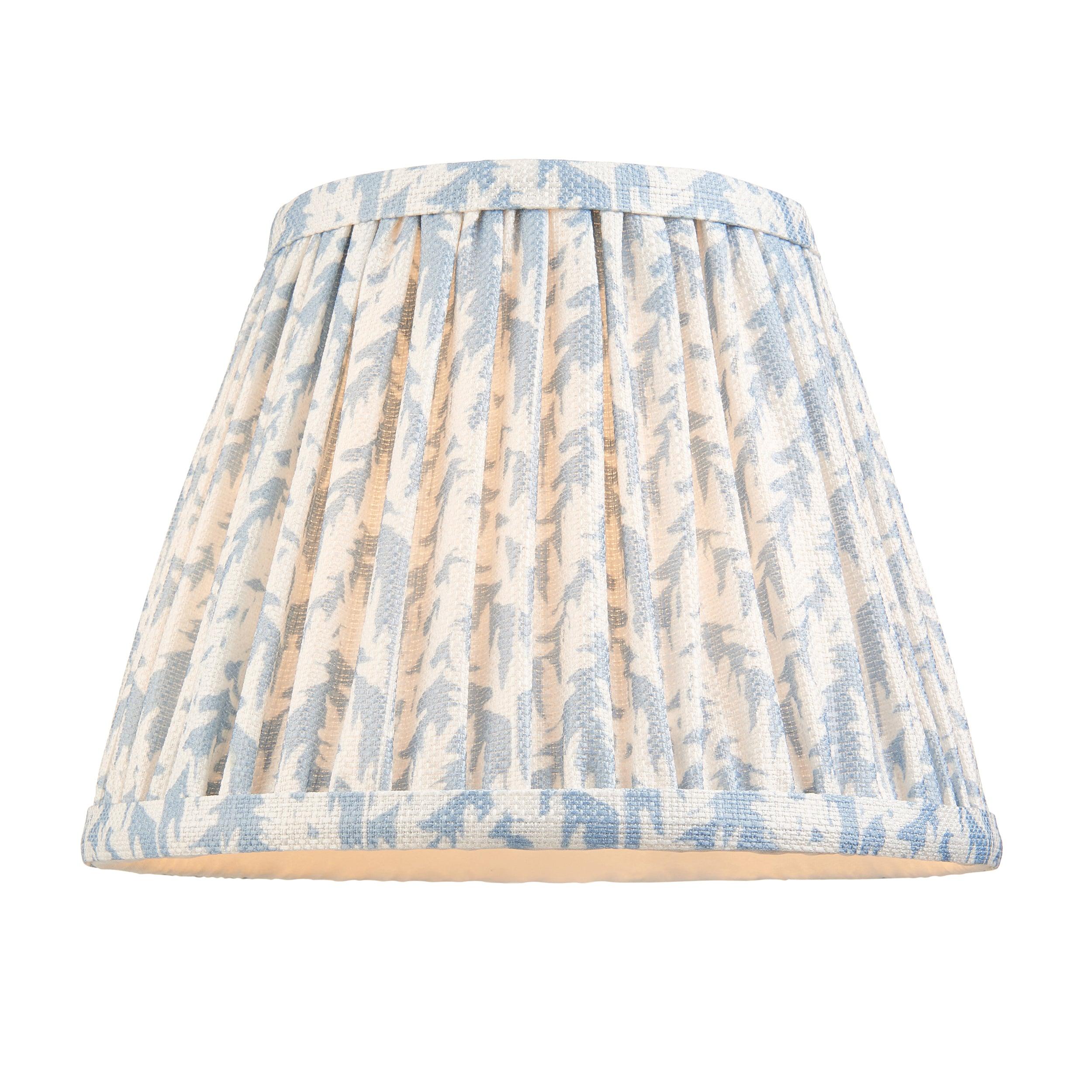 Wood Arc Wooden Wall Light & Leaf 20cm Shell Bay Blue Shade