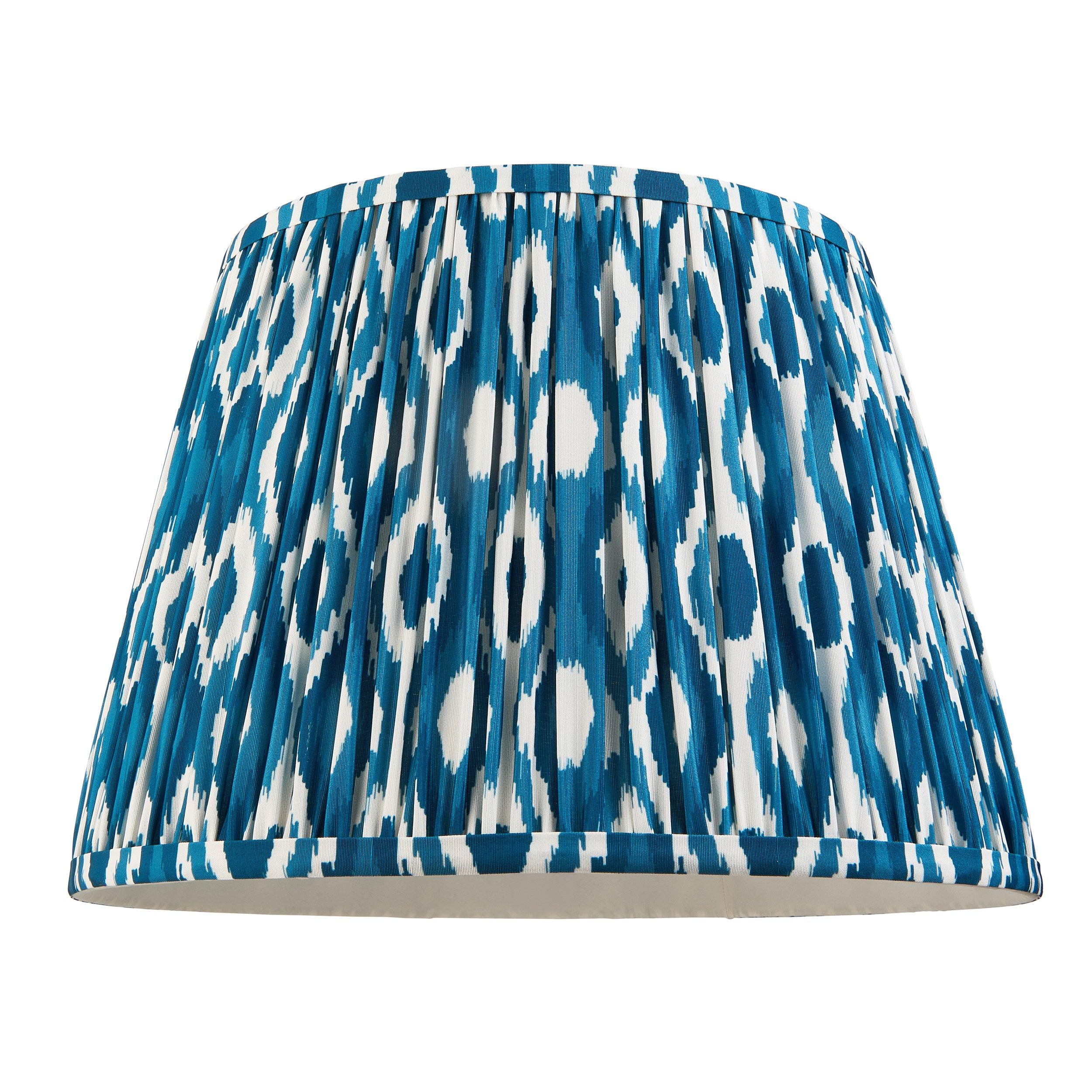 Carnaby Green Floor Lamp & Ikat 35cm Marlin Blue Shade