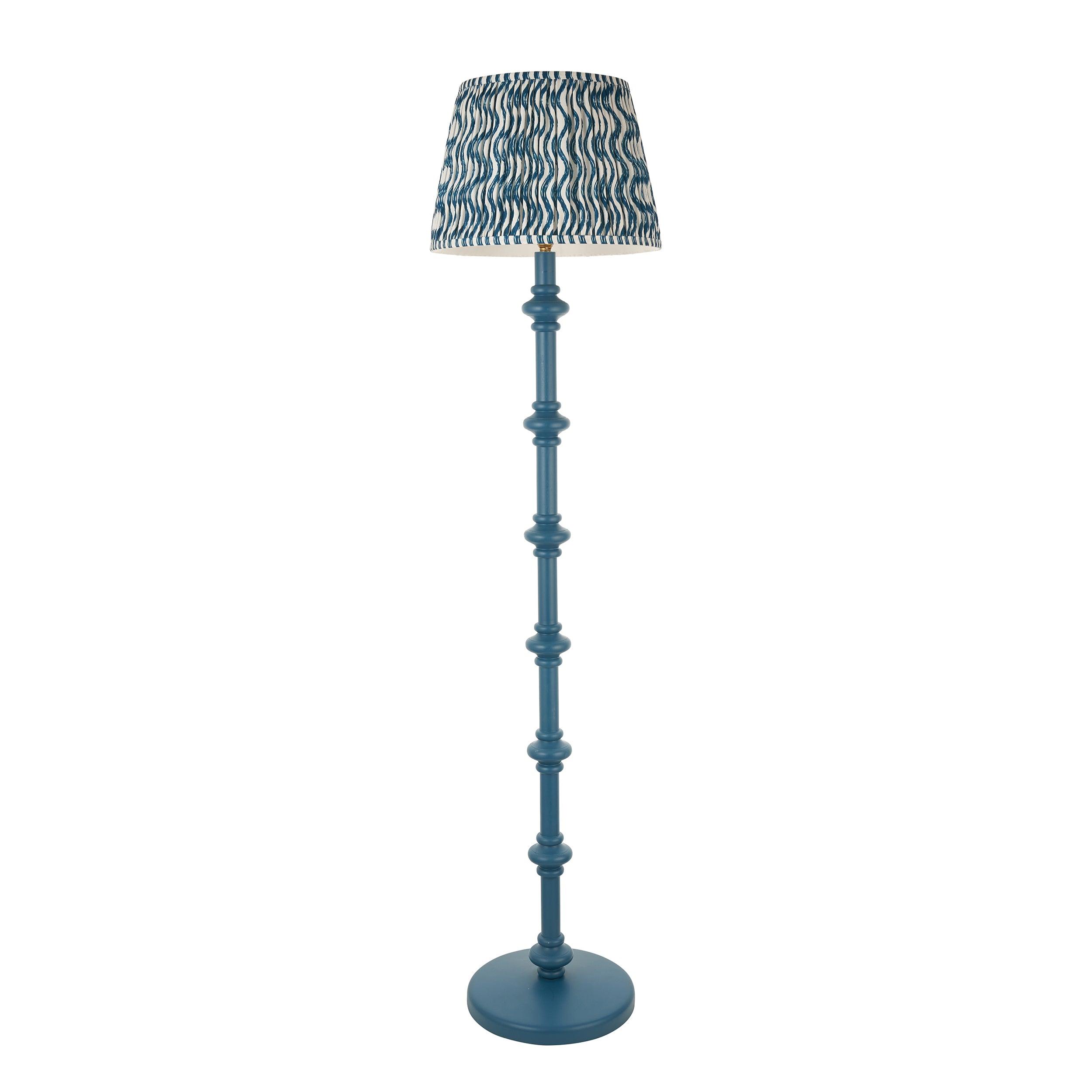Carnaby Blue Floor Lamp & Ripple 35cm Marlin Blue Shade