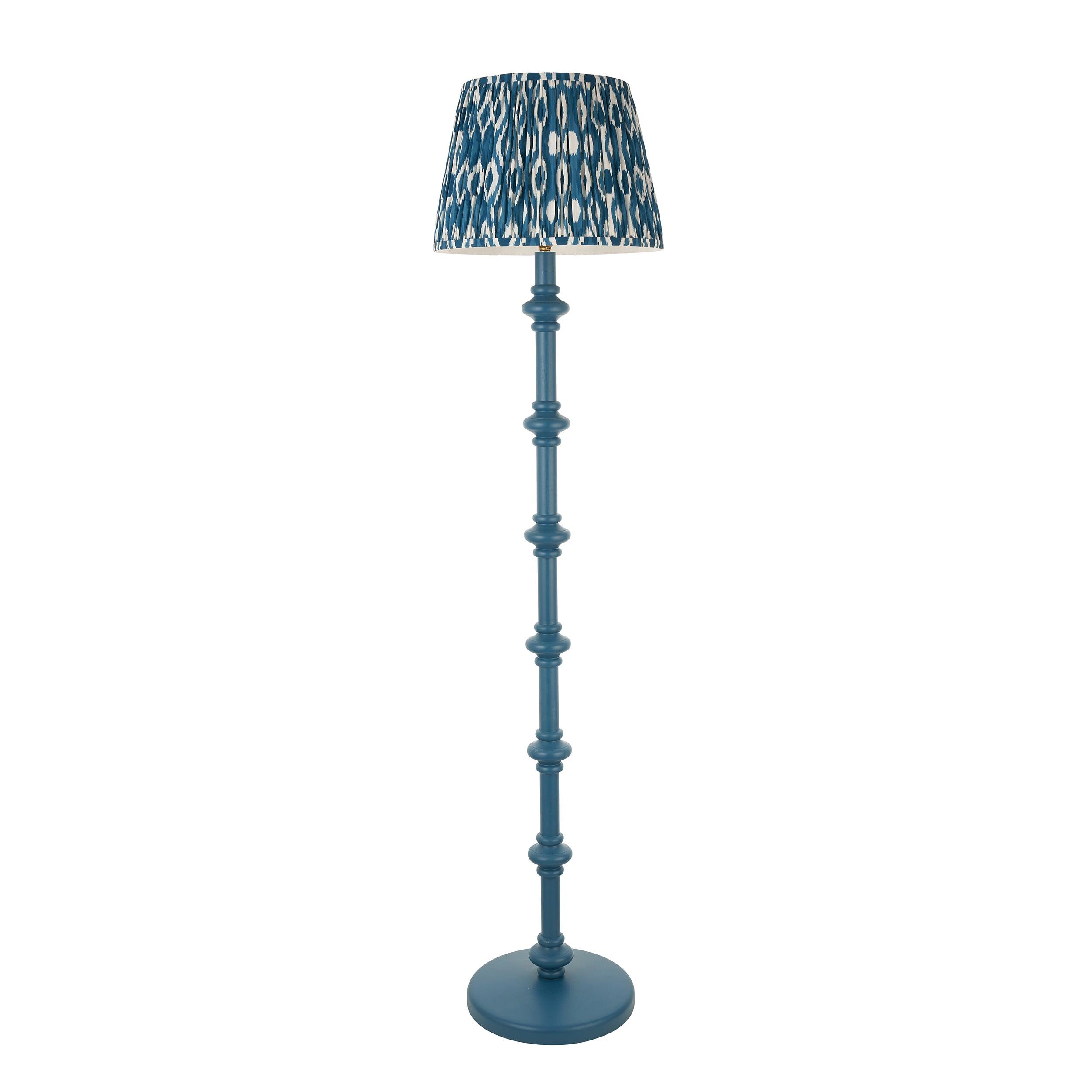 Carnaby Blue Floor Lamp & Ikat 35cm Marlin Blue Shade