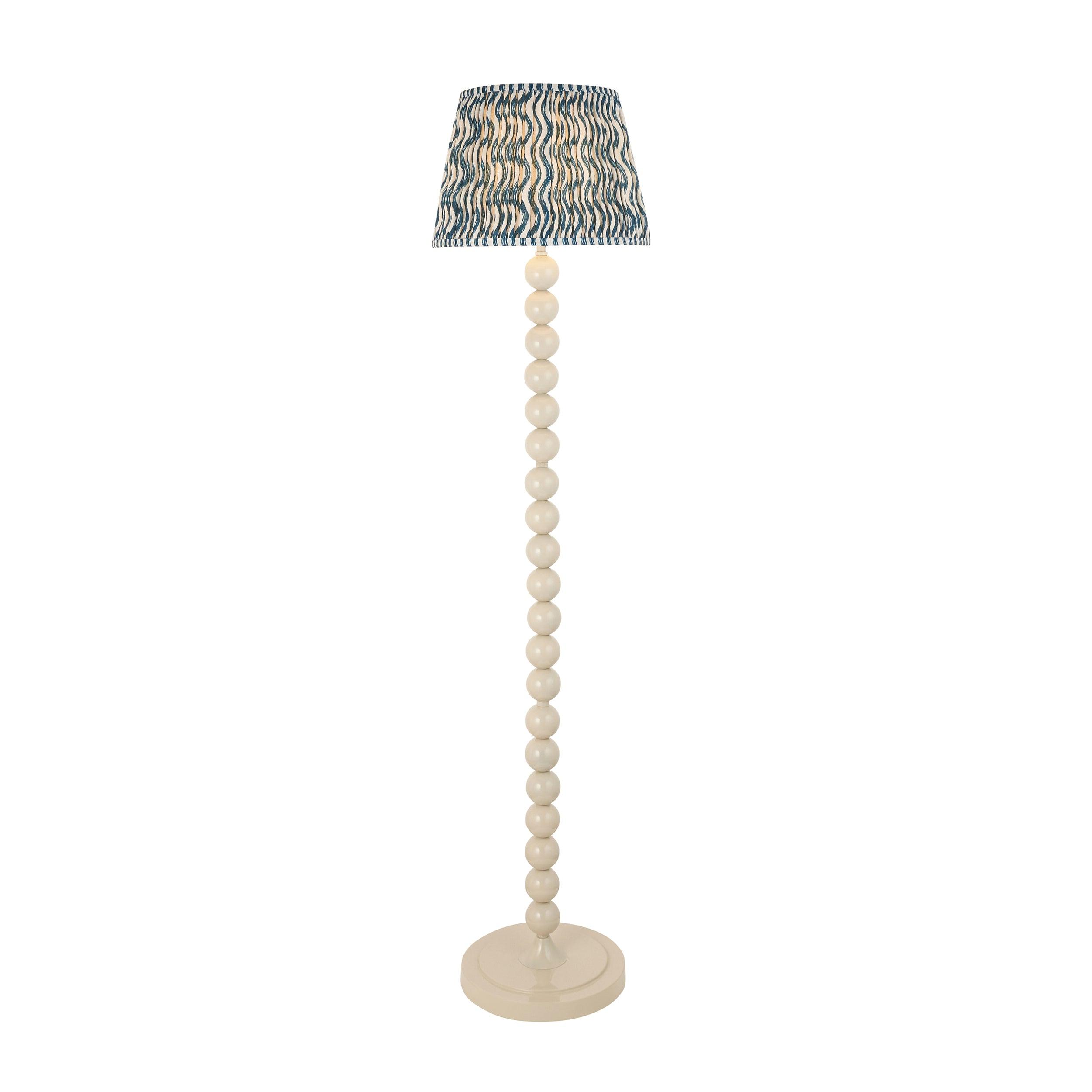 Higgledy White Floor Lamp & Ripple 35cm Marlin Blue Shade