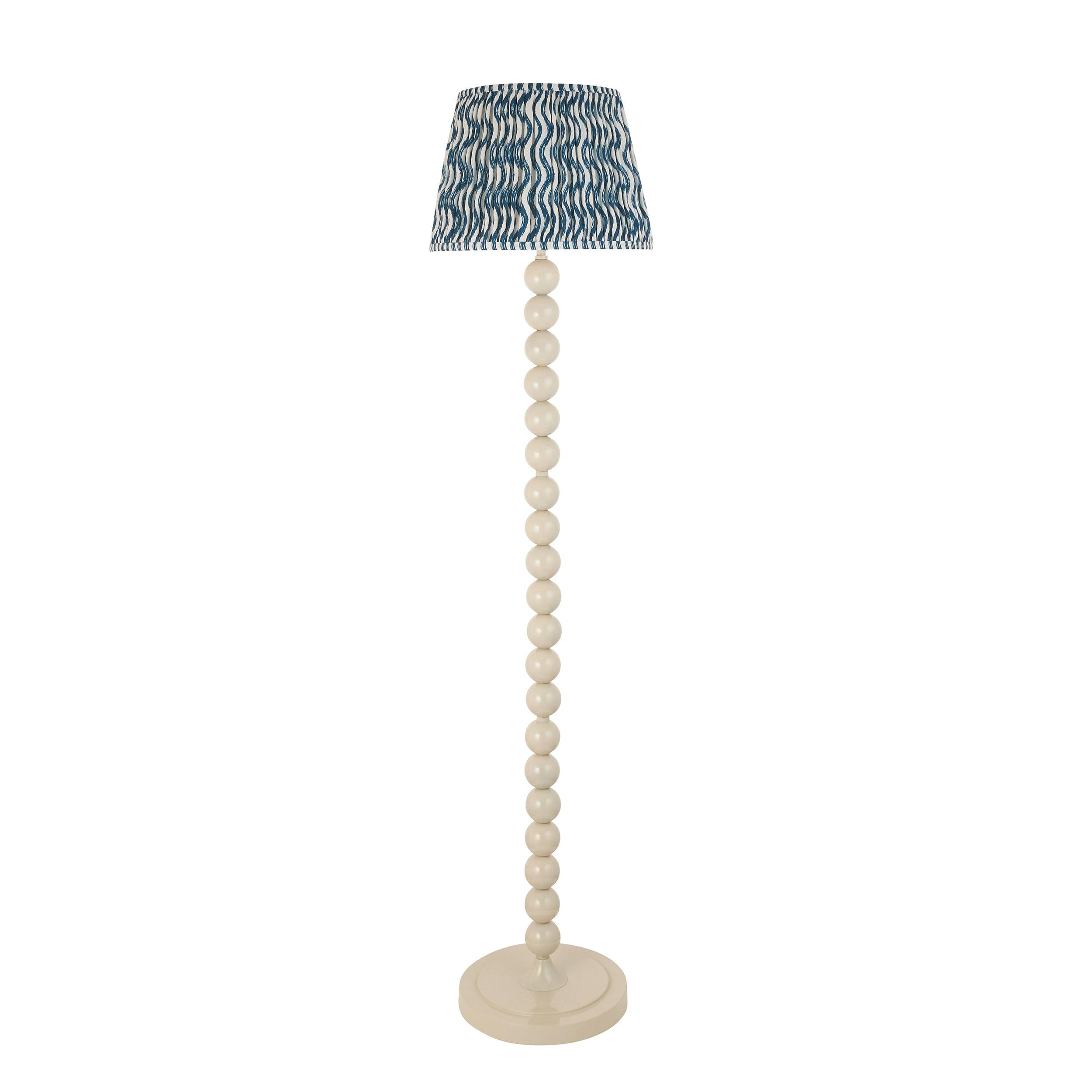 Higgledy White Floor Lamp & Ripple 35cm Marlin Blue Shade