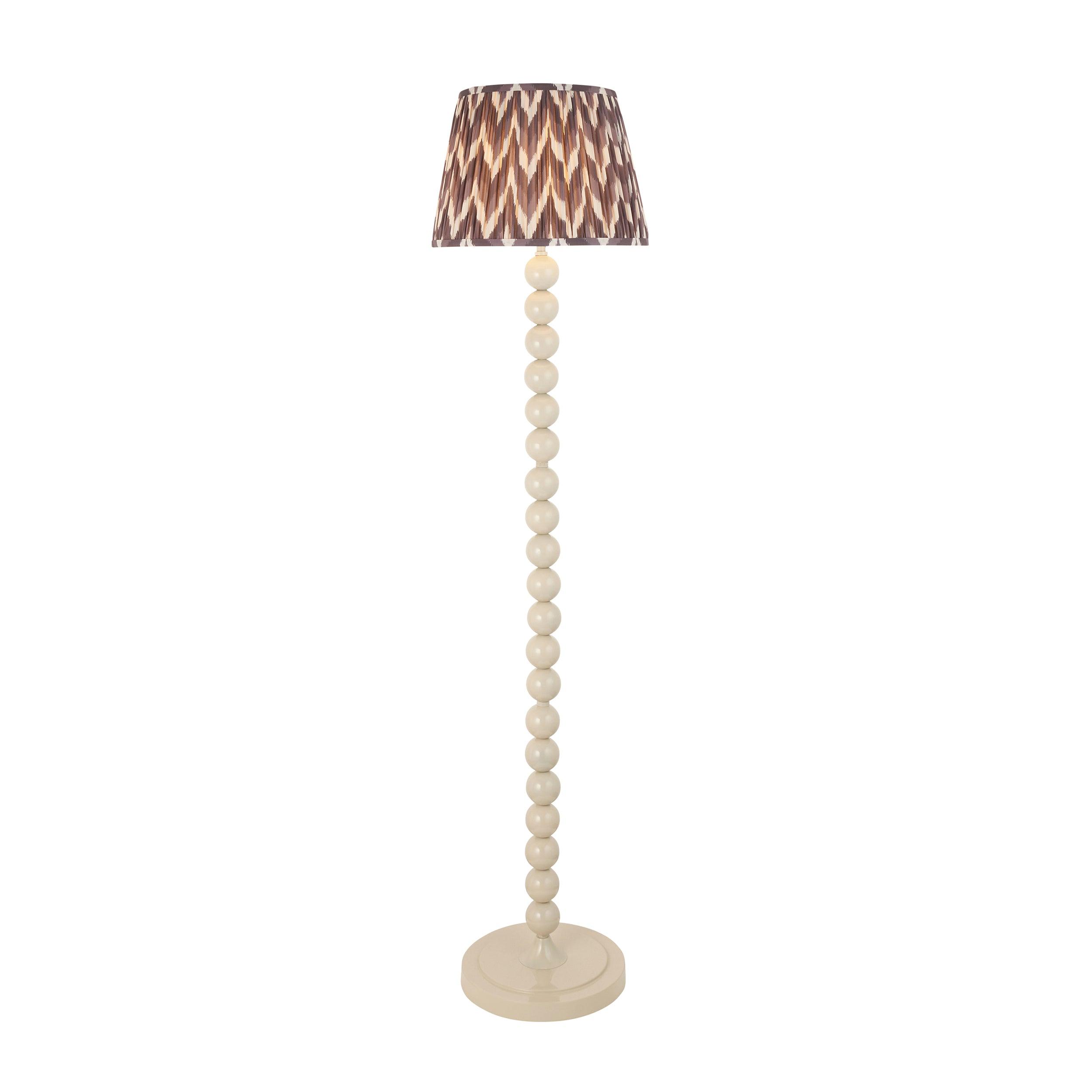 Higgledy White Floor Lamp & Zigzag 35cm Pearl Grey Shade