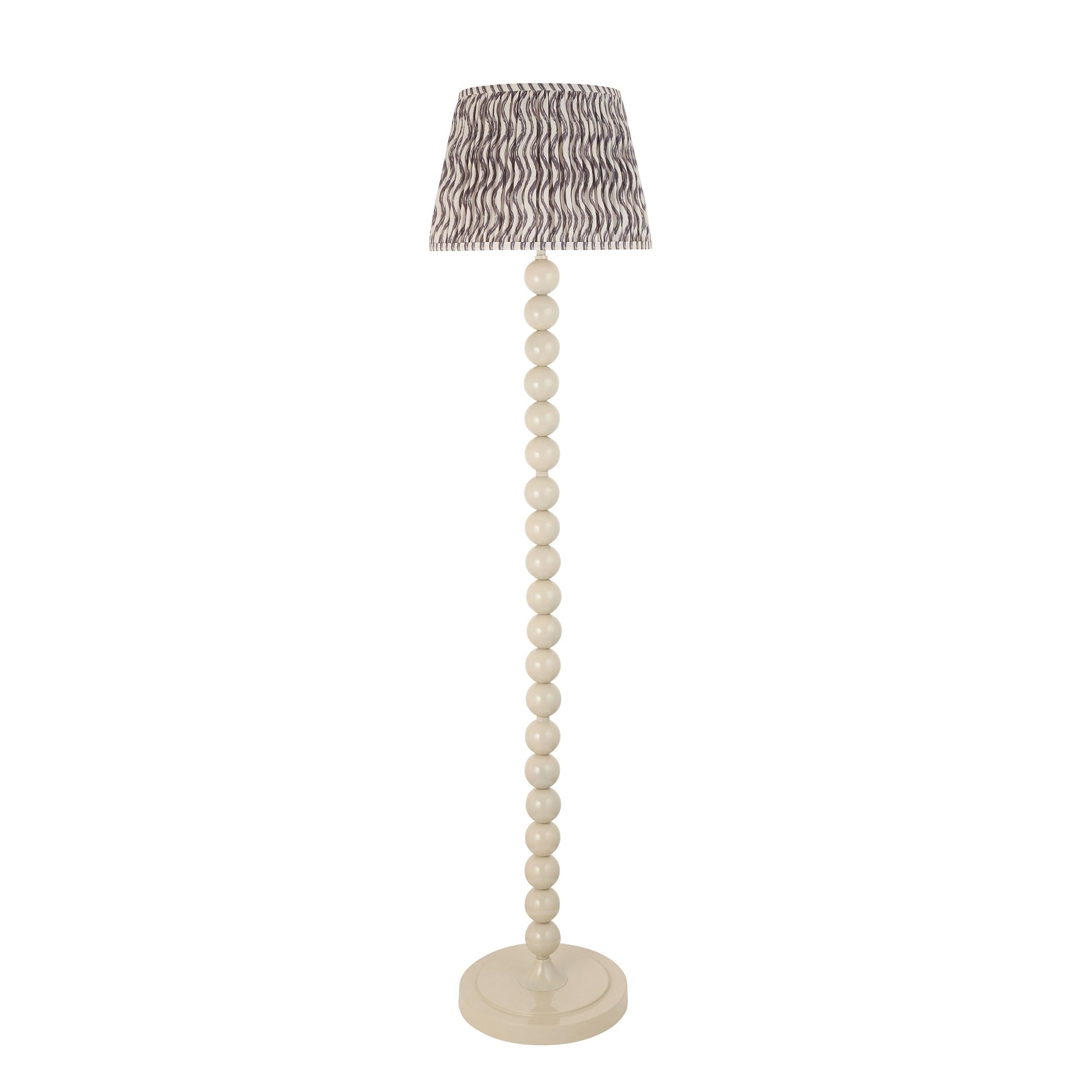 Higgledy White Floor Lamp & Ripple 35cm Pearl Grey Shade
