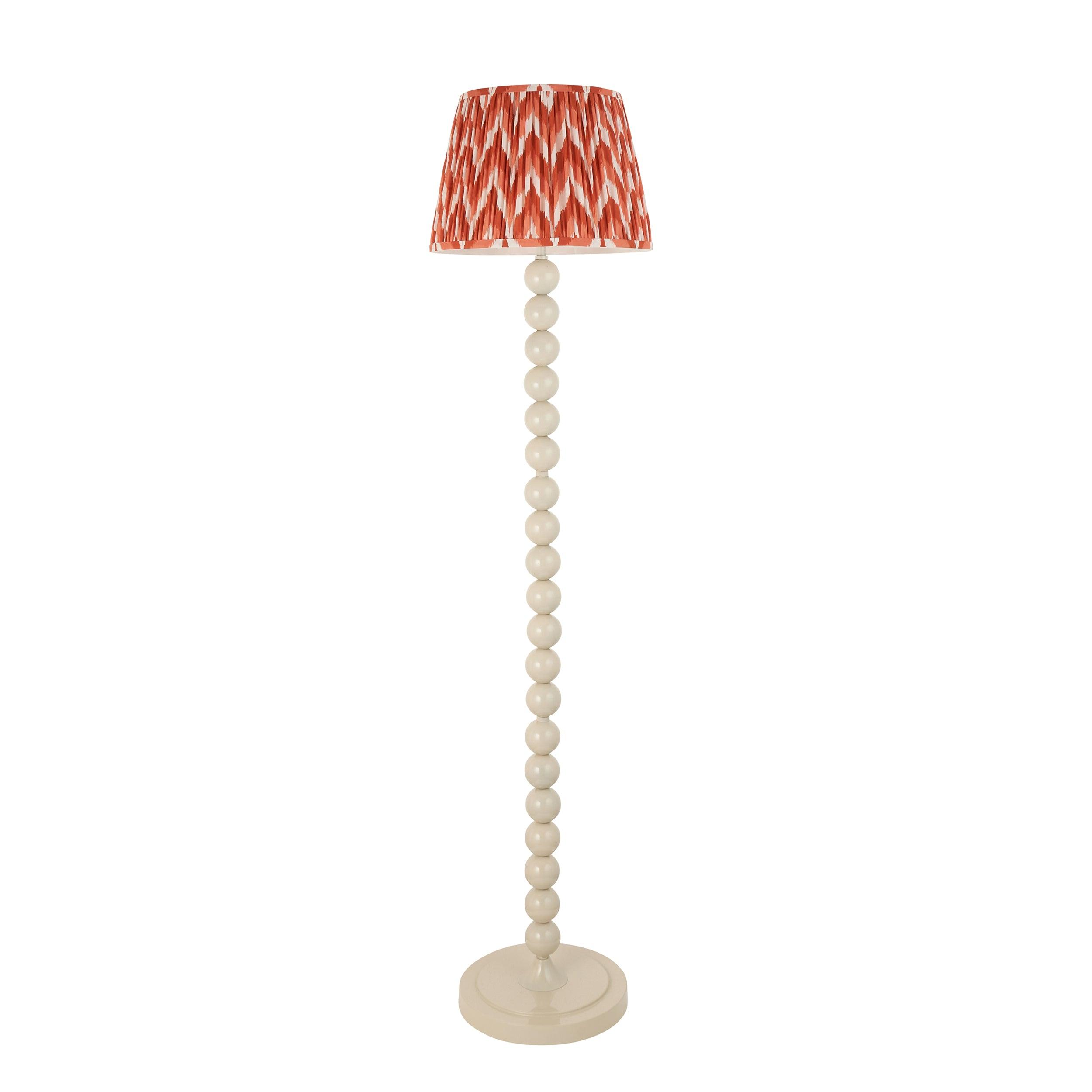 Higgledy White Floor Lamp & Zigzag 35cm Apricot Orange Shade