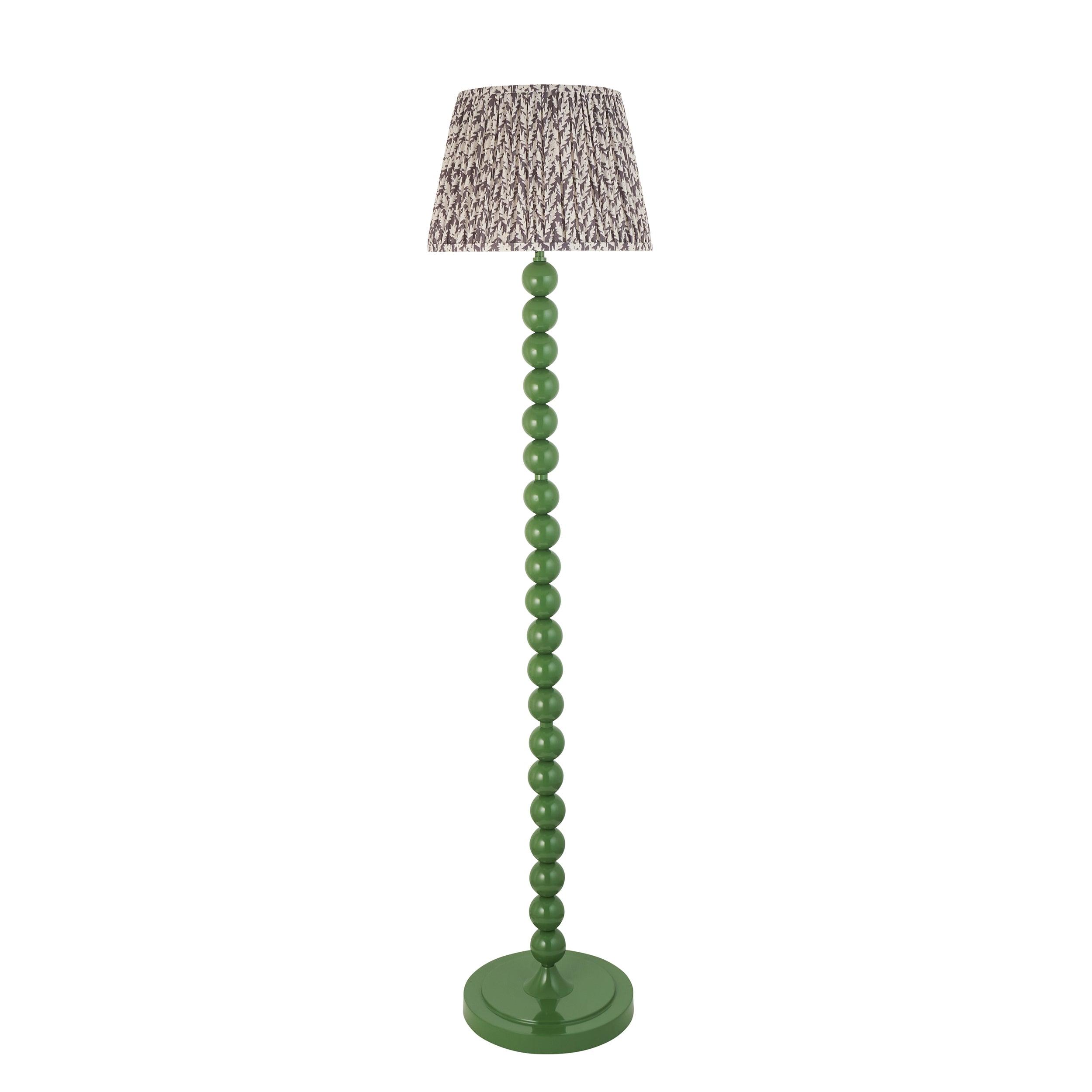 Higgledy Green Floor Lamp & Leaf 35cm Pearl Grey Shade