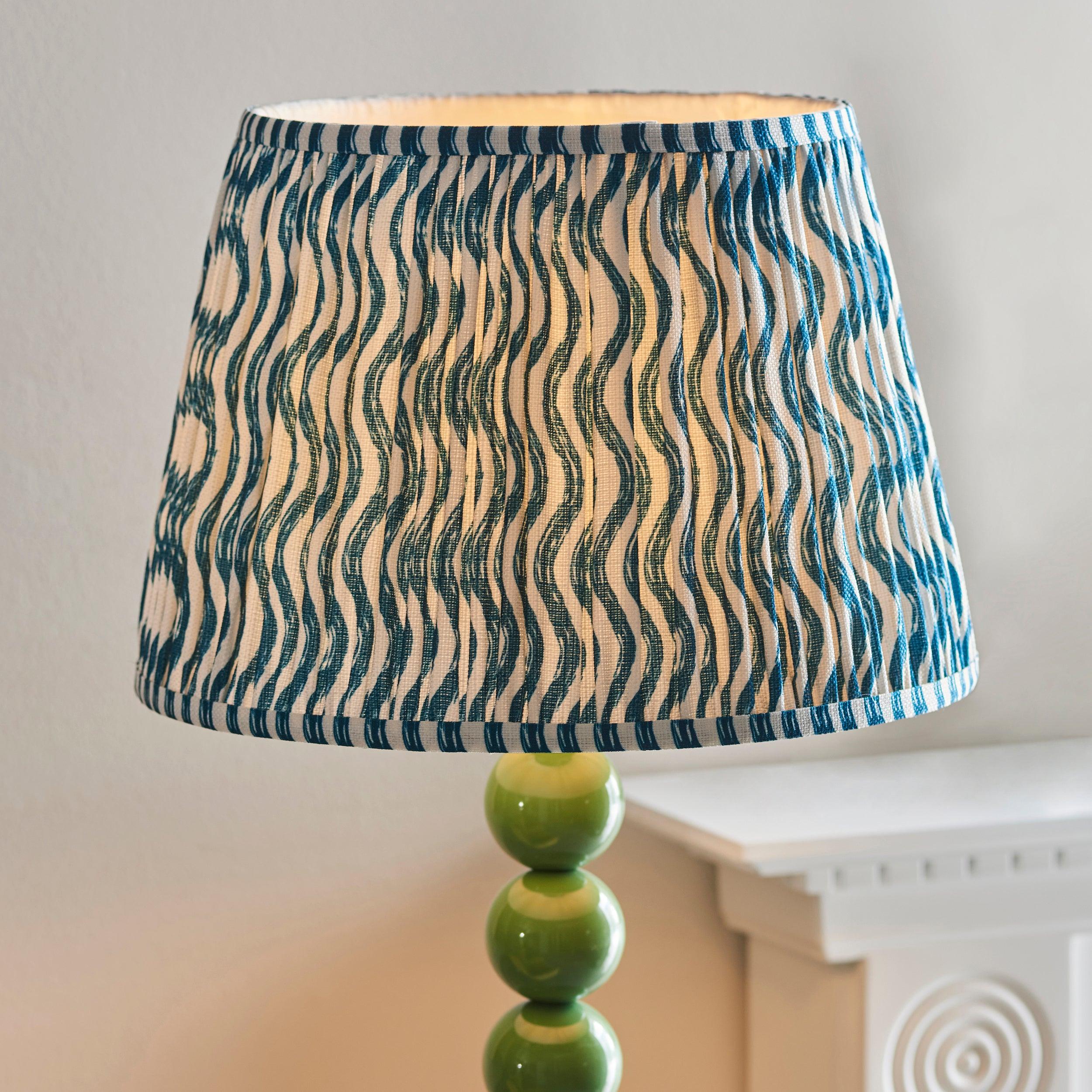 Higgledy Green Floor Lamp & Ripple 35cm Marlin Blue Shade