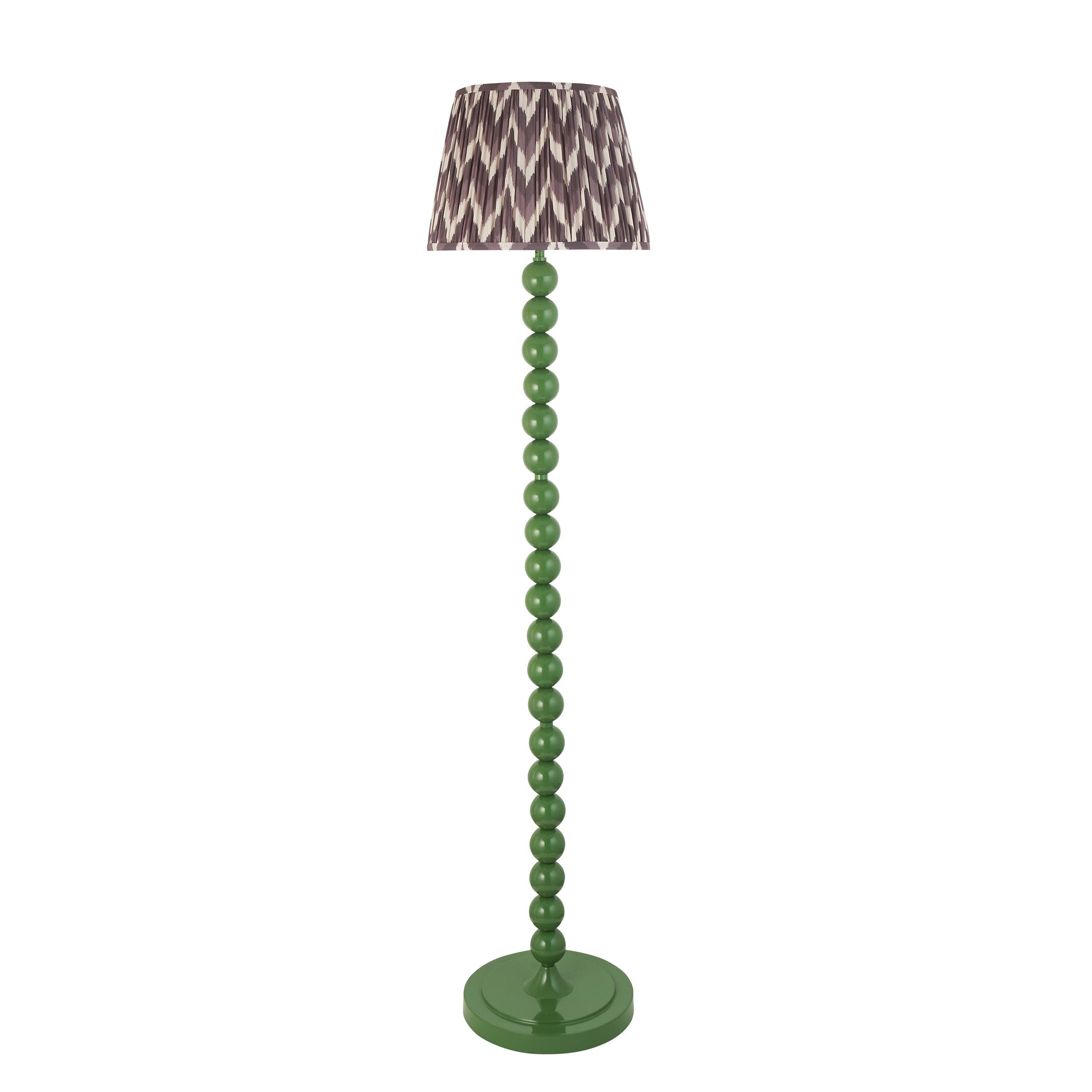 Higgledy Green Floor Lamp & Zigzag 35cm Pearl Grey Shade