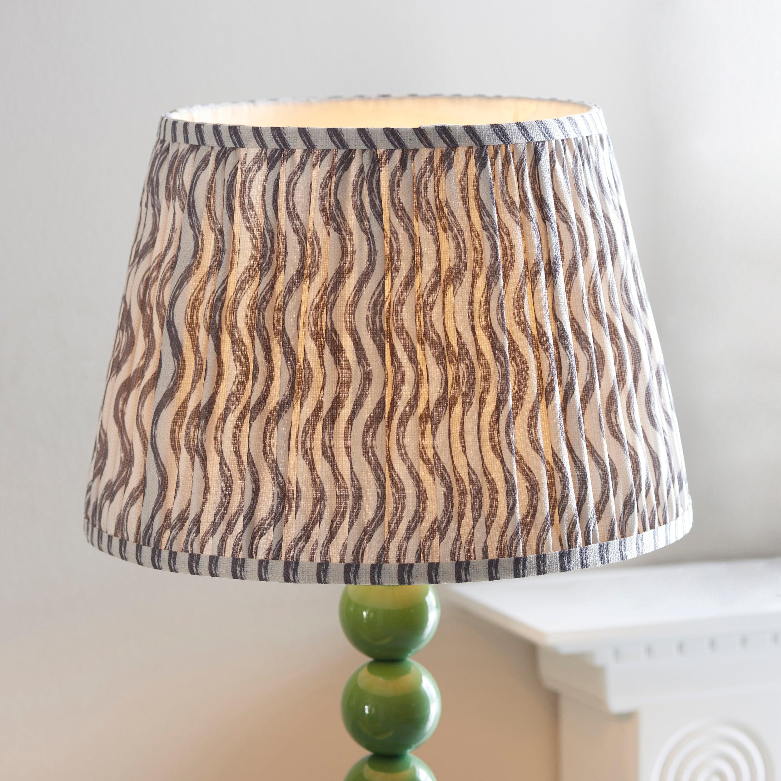 Higgledy Green Floor Lamp & Ripple 35cm Pearl Grey Shade