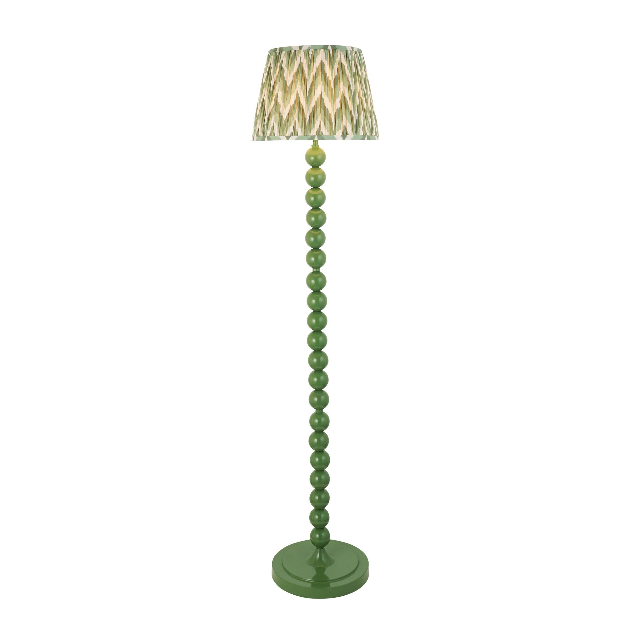 Higgledy Green Floor Lamp & Zigzag 35cm Cotswold Green Shade