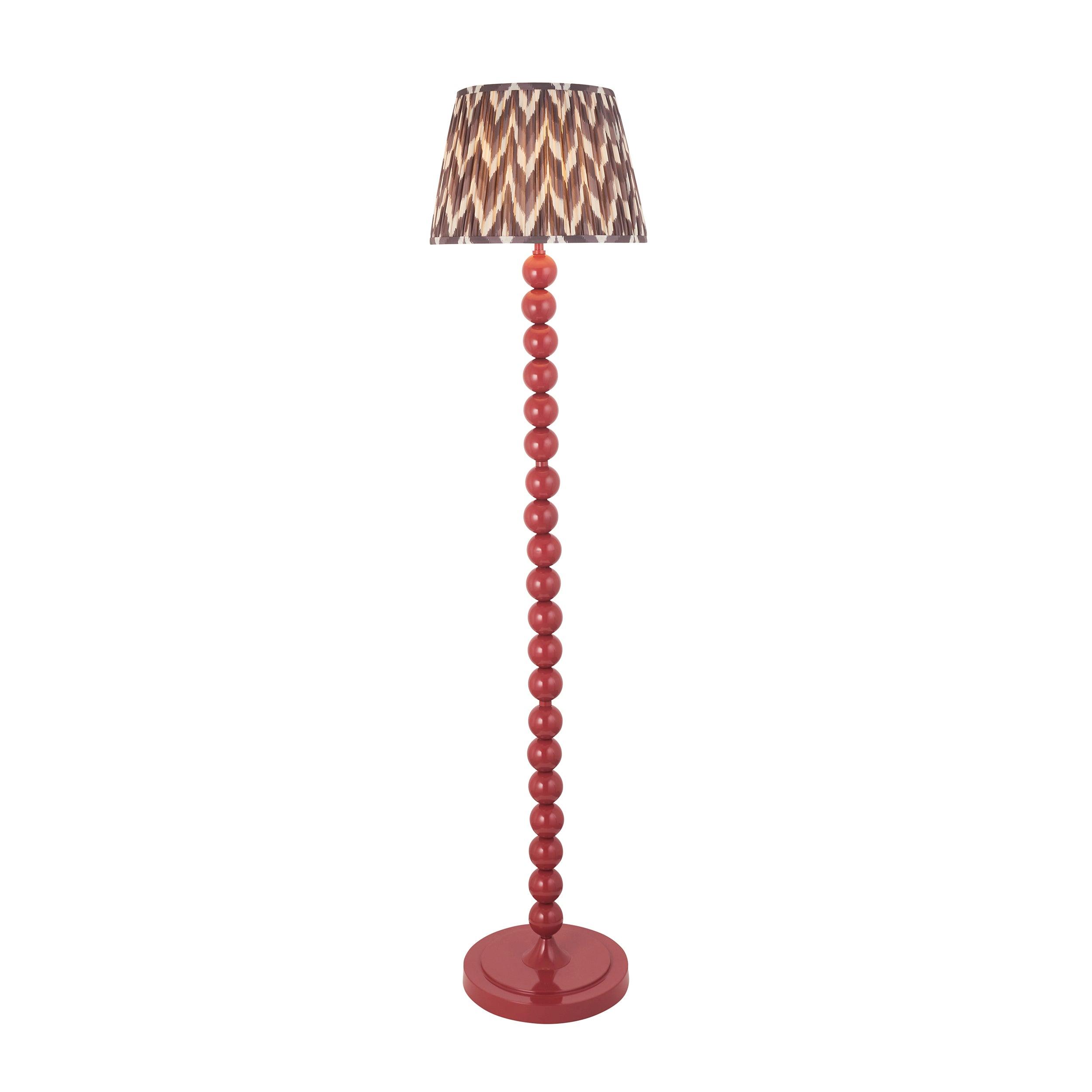 Higgledy Pink Floor Lamp & Zigzag 35cm Pearl Grey Shade