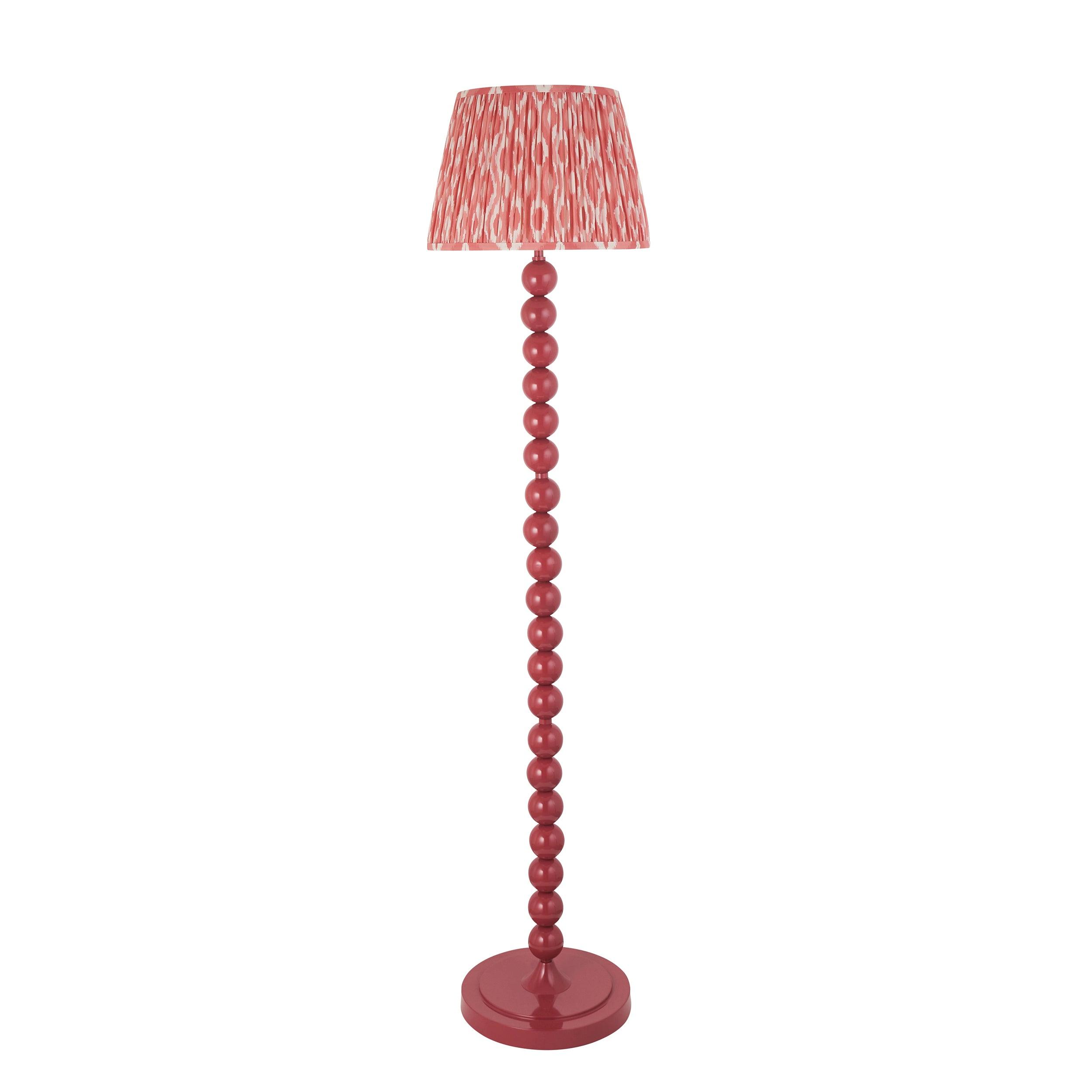 Higgledy Pink Floor Lamp & Ikat 35cm Coral Pink Shade