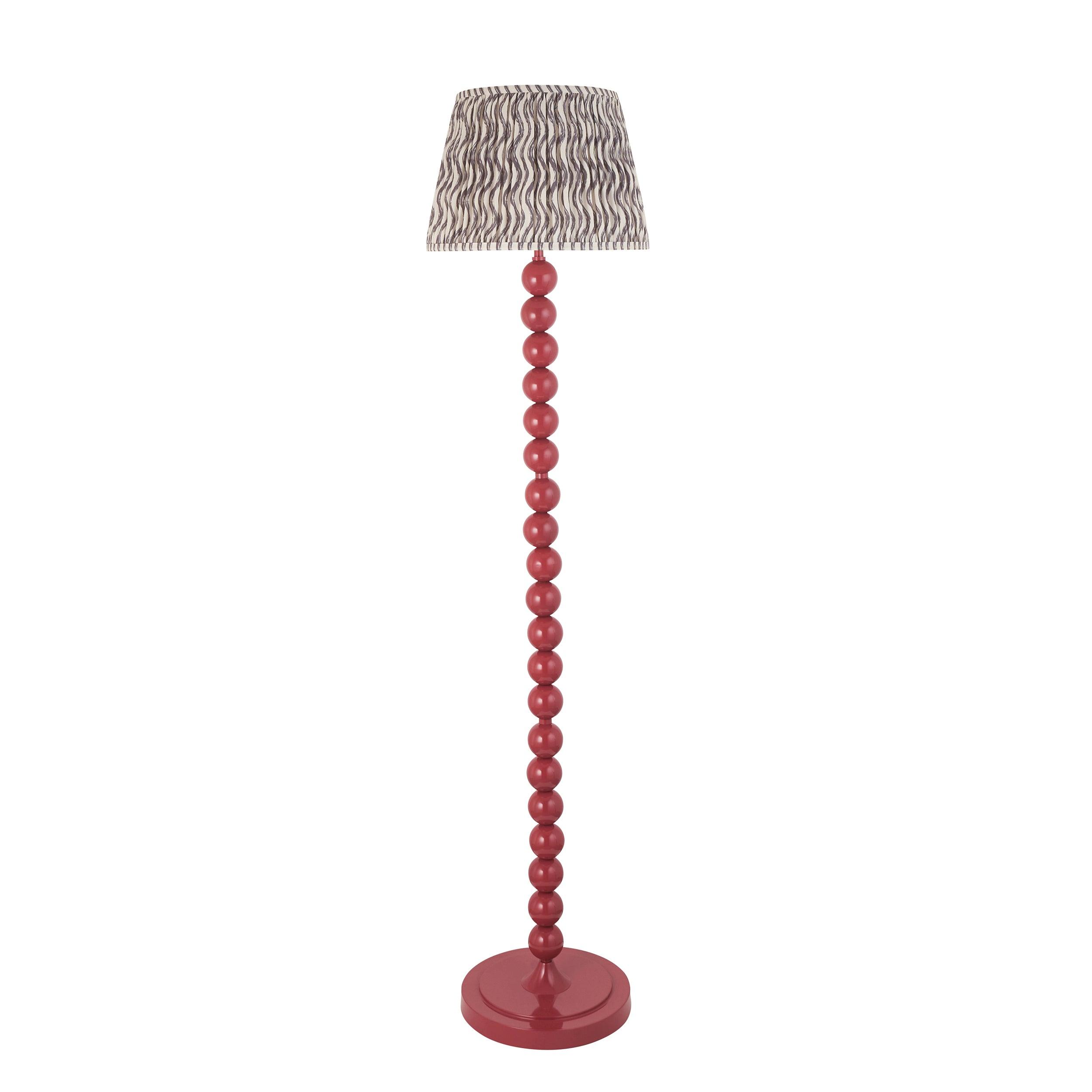 Higgledy Pink Floor Lamp & Ripple 35cm Pearl Grey Shade