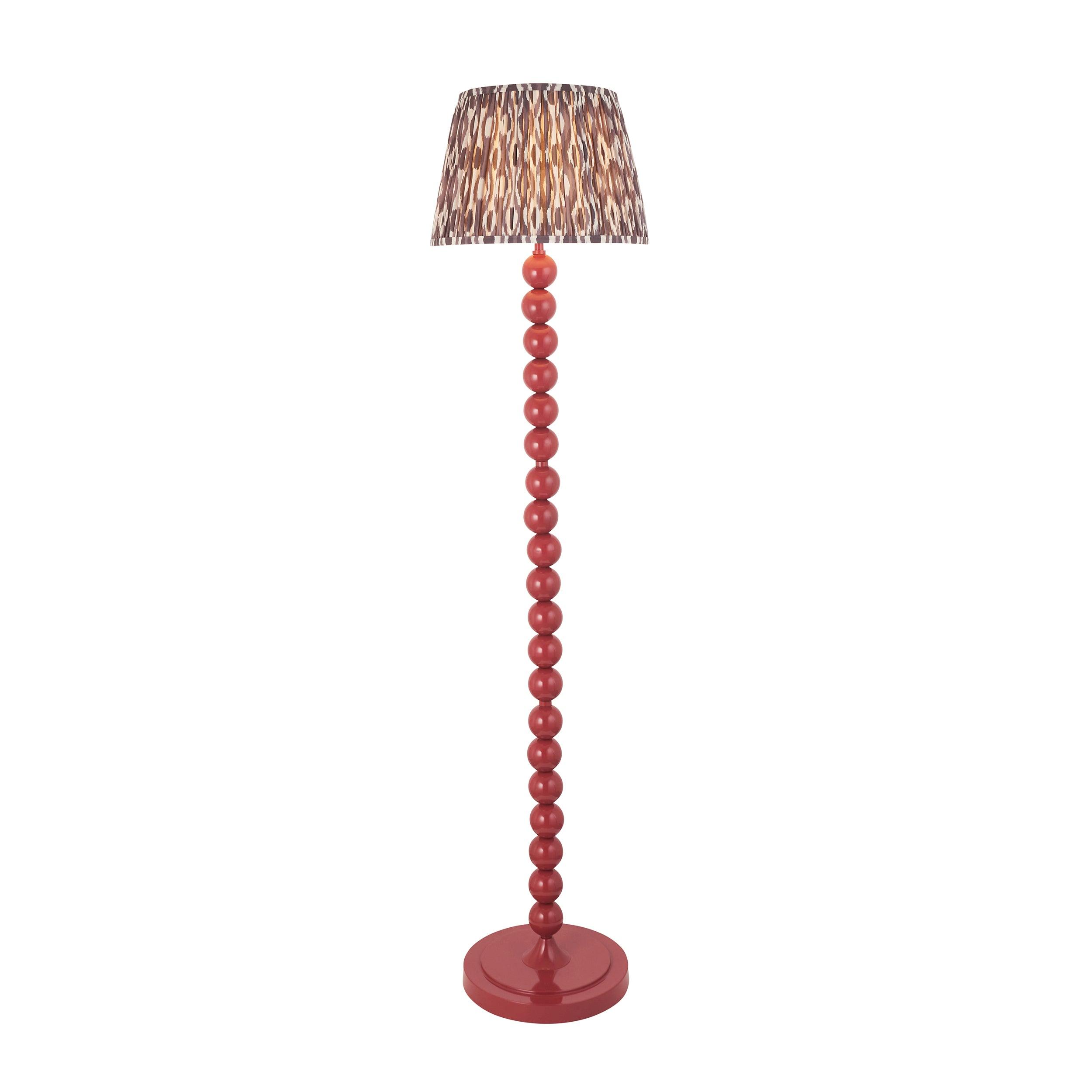 Higgledy Pink Floor Lamp & Ikat 35cm Pearl Grey Shade