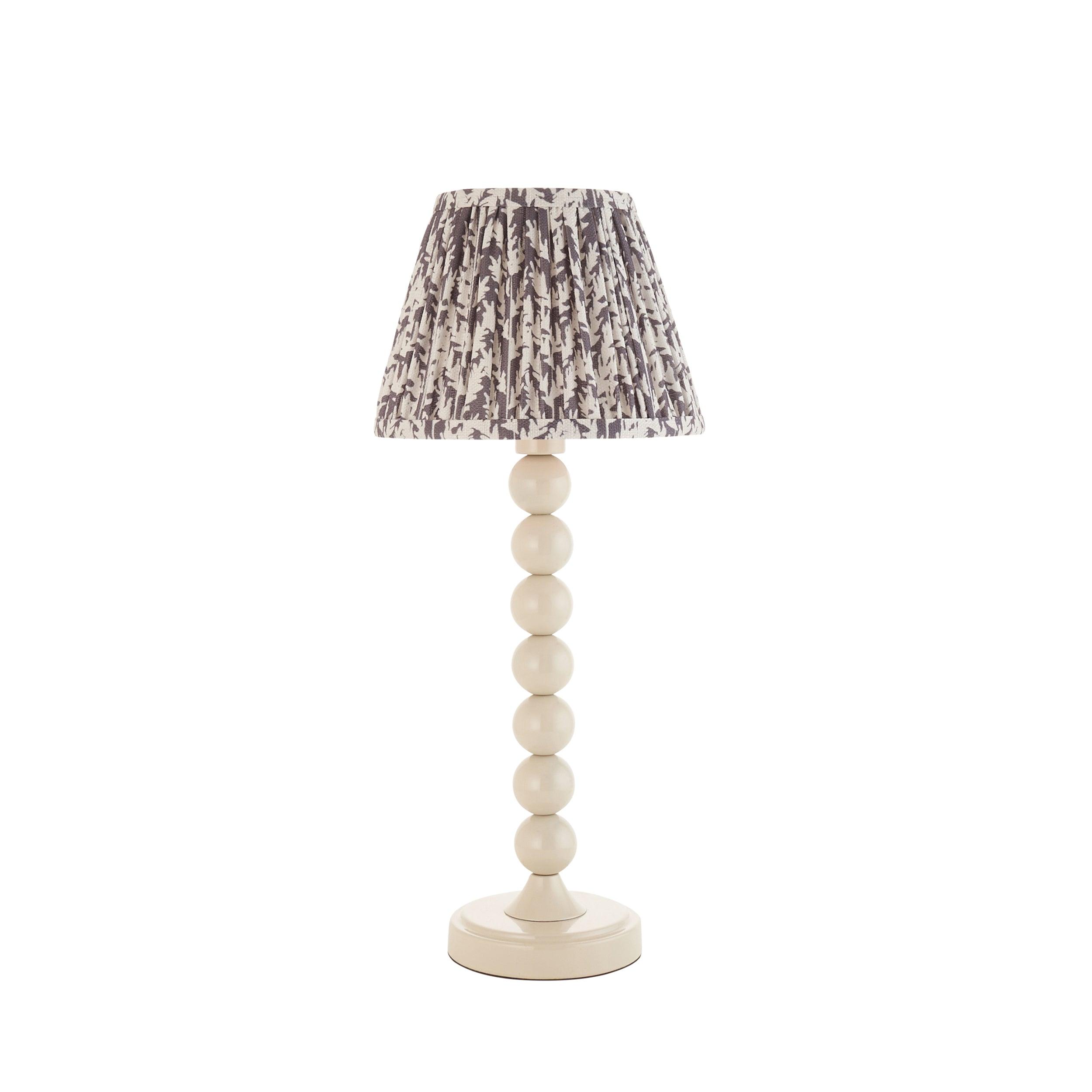 Higgledy White Table Lamp & Leaf 20cm Pearl Grey Shade