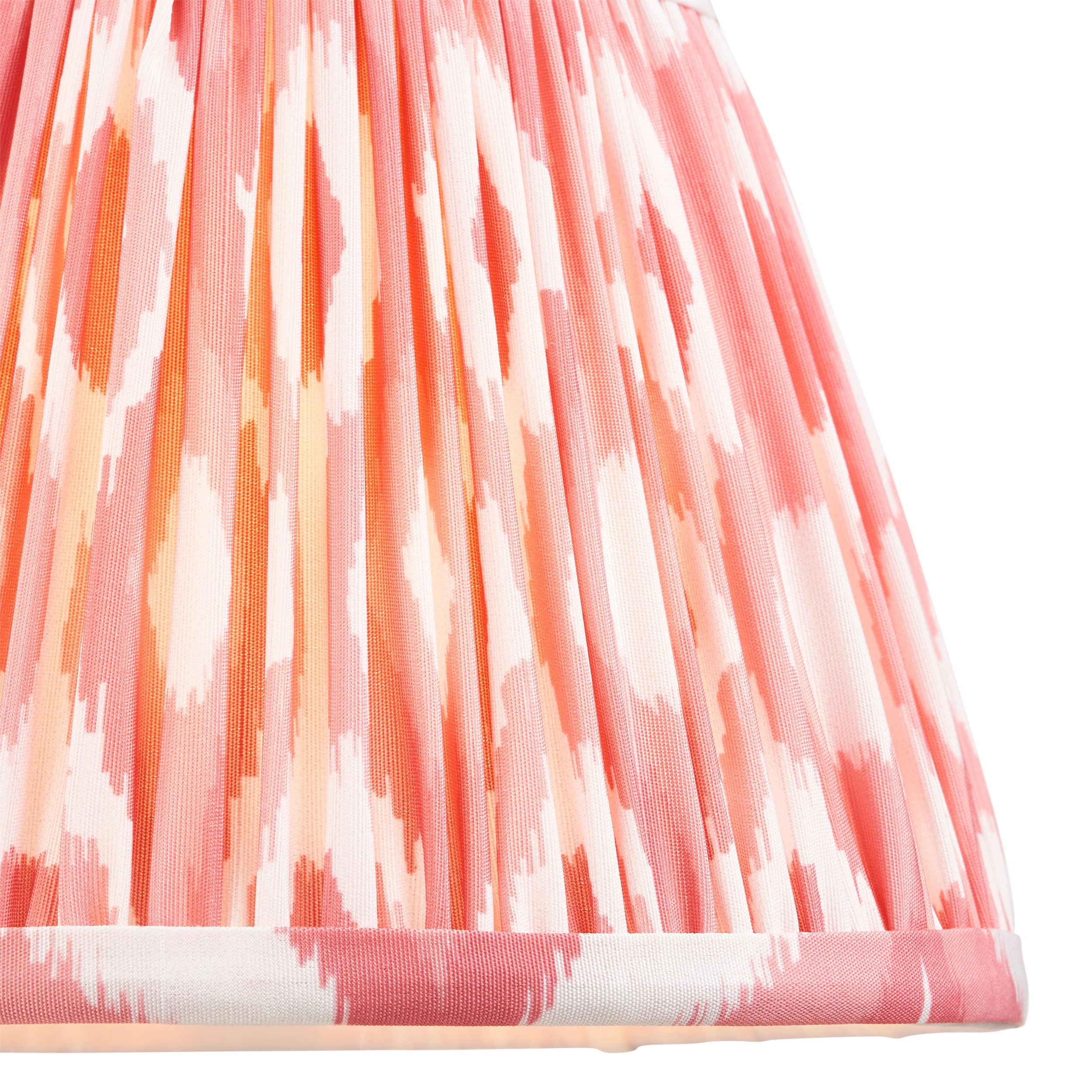 Higgledy White Table Lamp & Ikat 20cm Coral Pink Shade