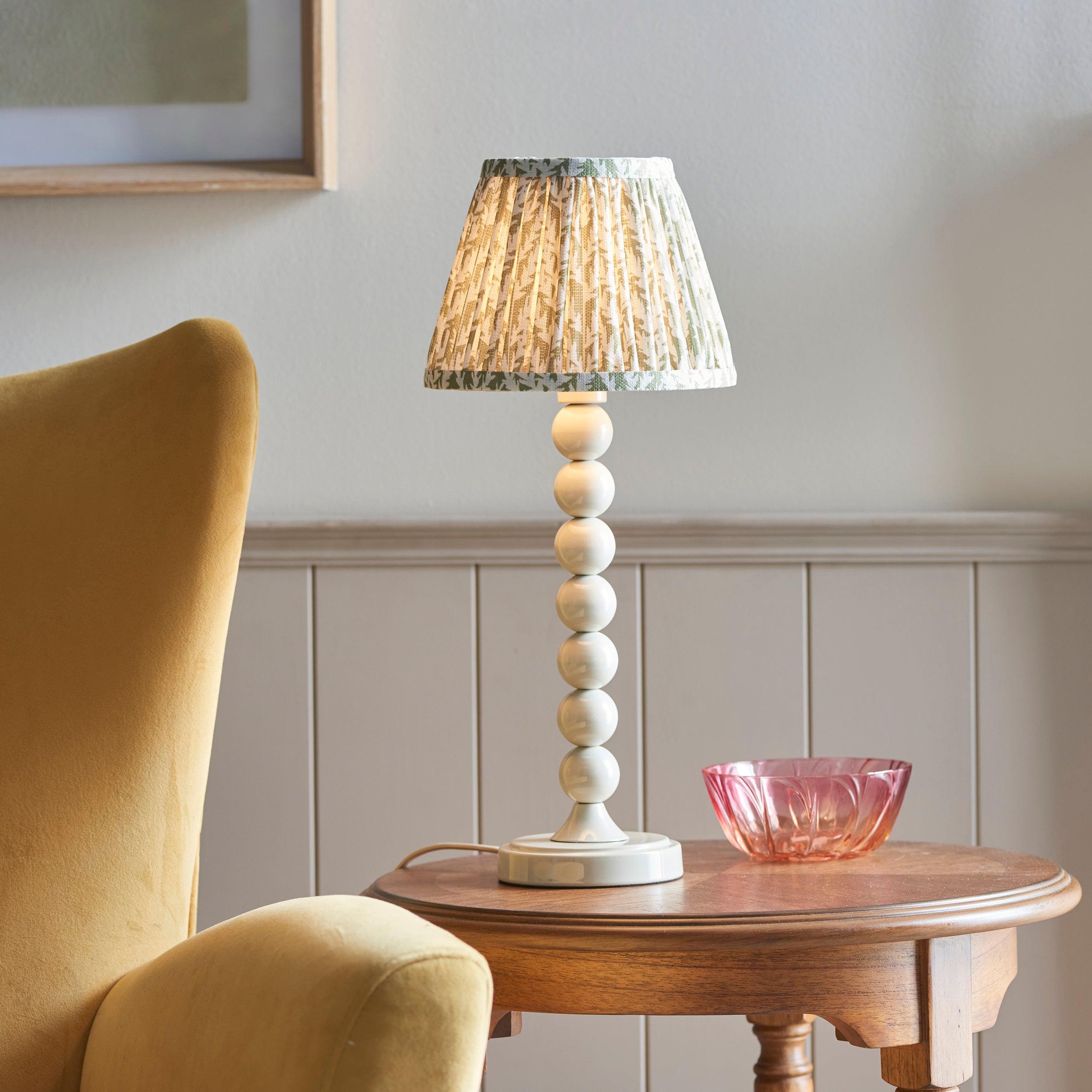 Higgledy White Table Lamp & Leaf 20cm Herb Garden Green Shade