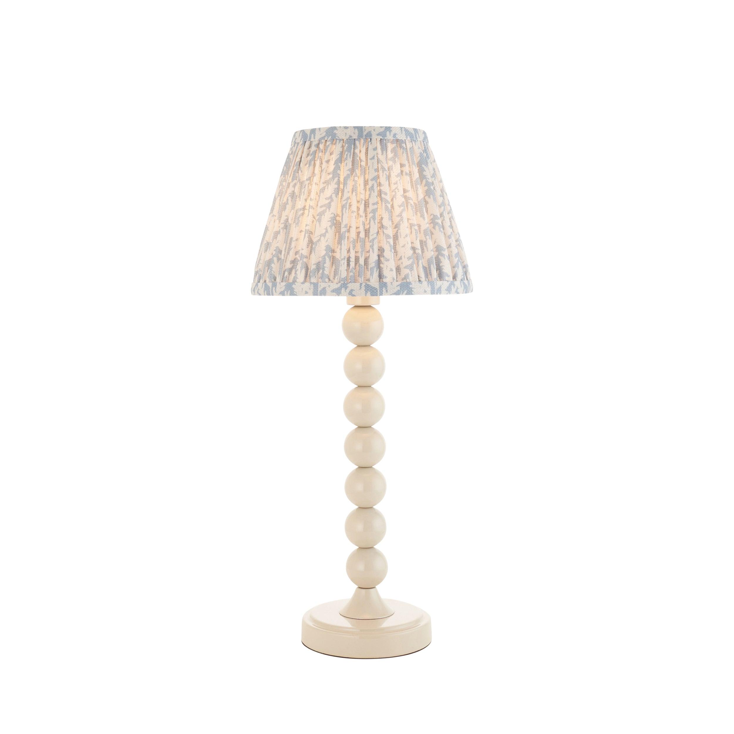 Higgledy White Table Lamp & Leaf 20cm Shell Bay Blue Shade