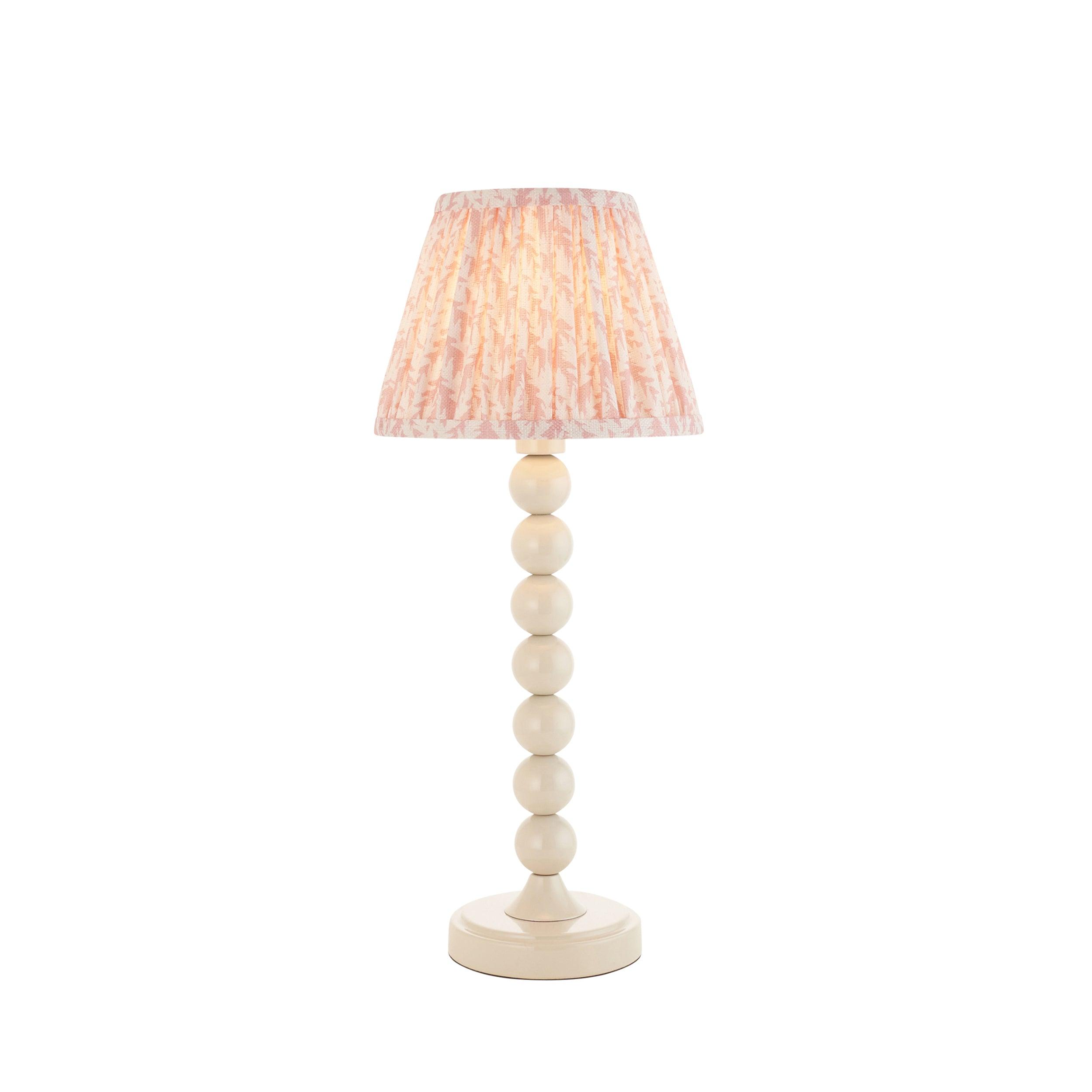 Higgledy White Table Lamp & Leaf 20cm Peachy Keen Shade