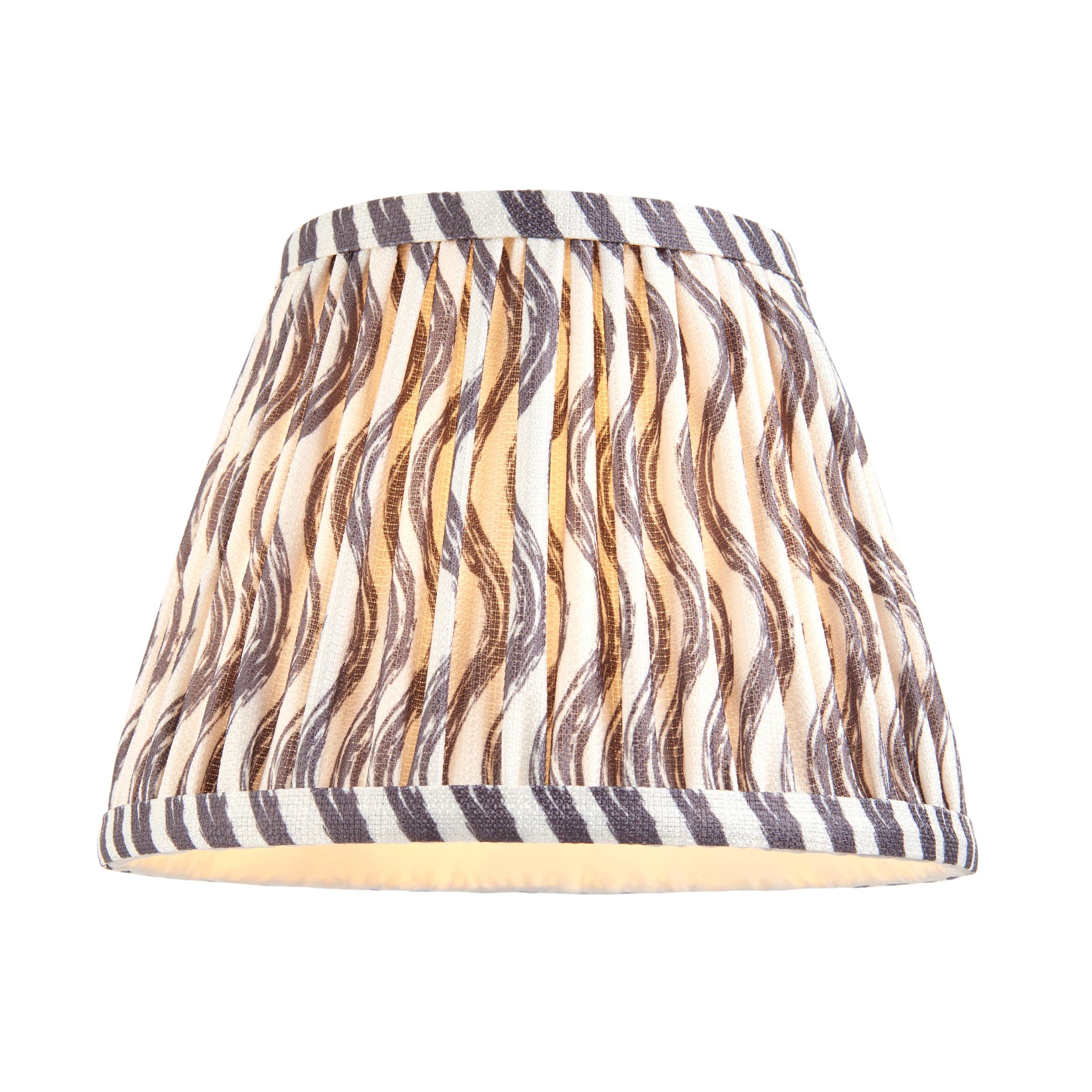 Higgledy White Table Lamp & Ripple 20cm Pearl Grey Shade