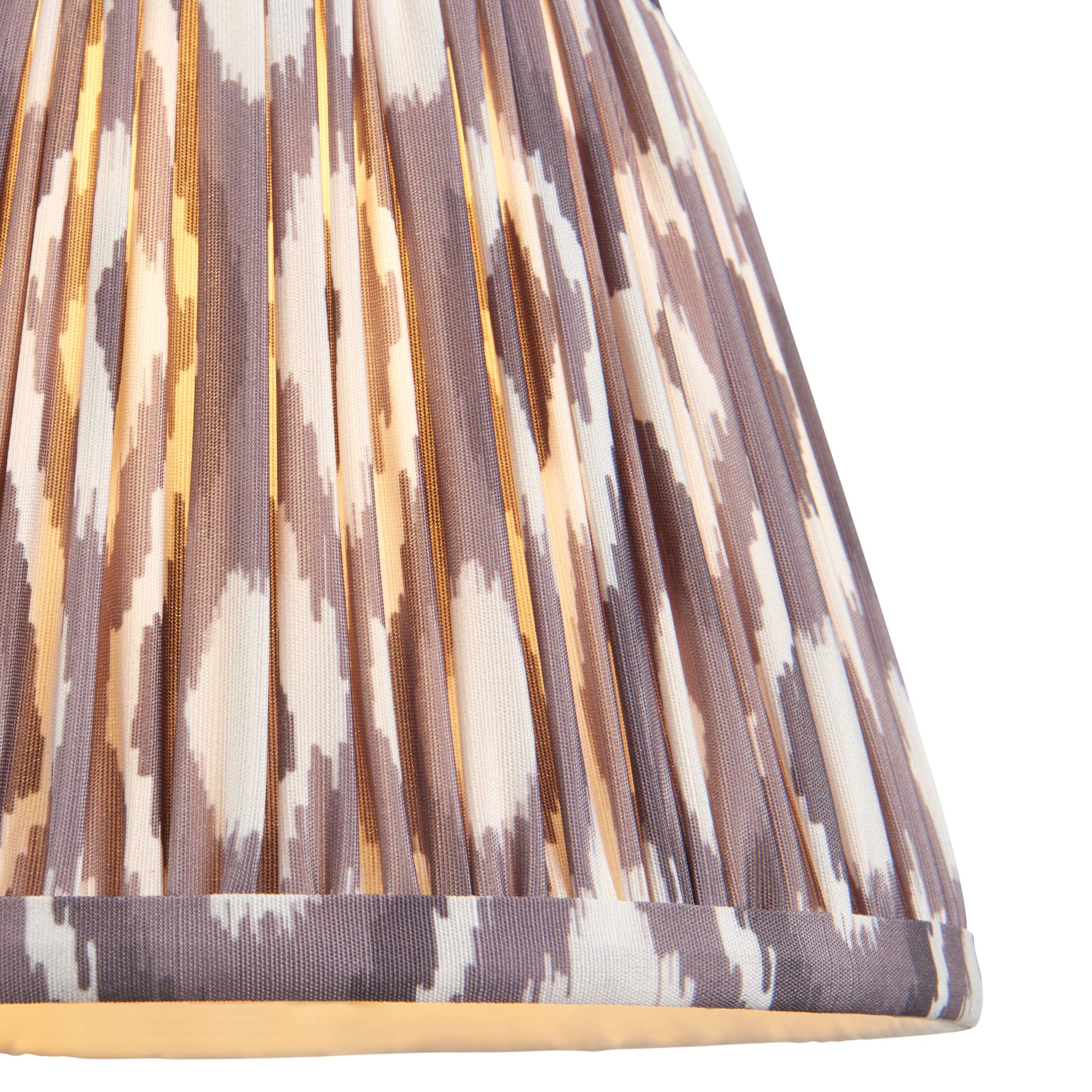 Higgledy White Table Lamp & Ikat 20cm Pearl Grey Shade