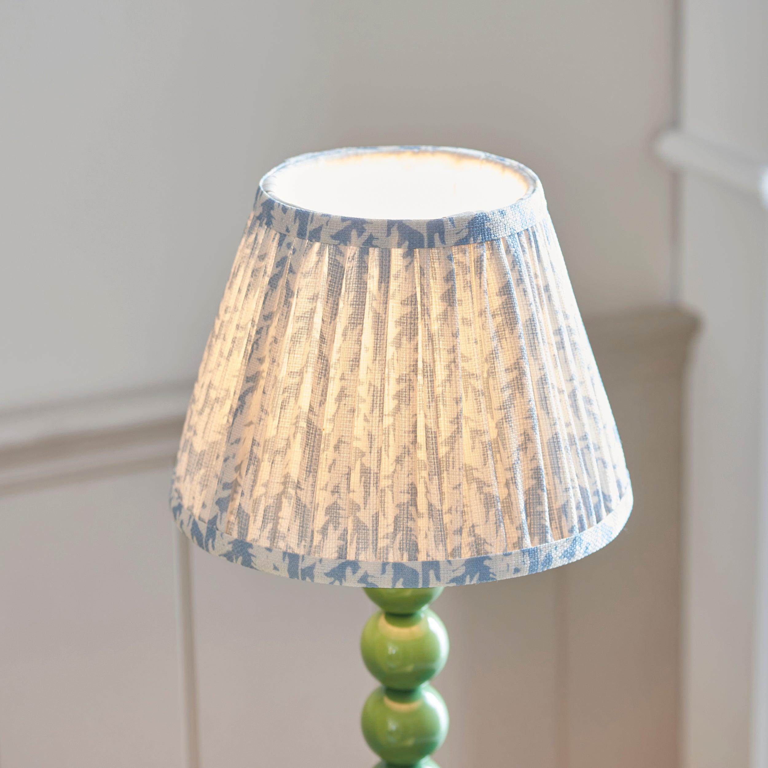 Higgledy Green Table Lamp & Leaf 20cm Shell Bay Blue Shade
