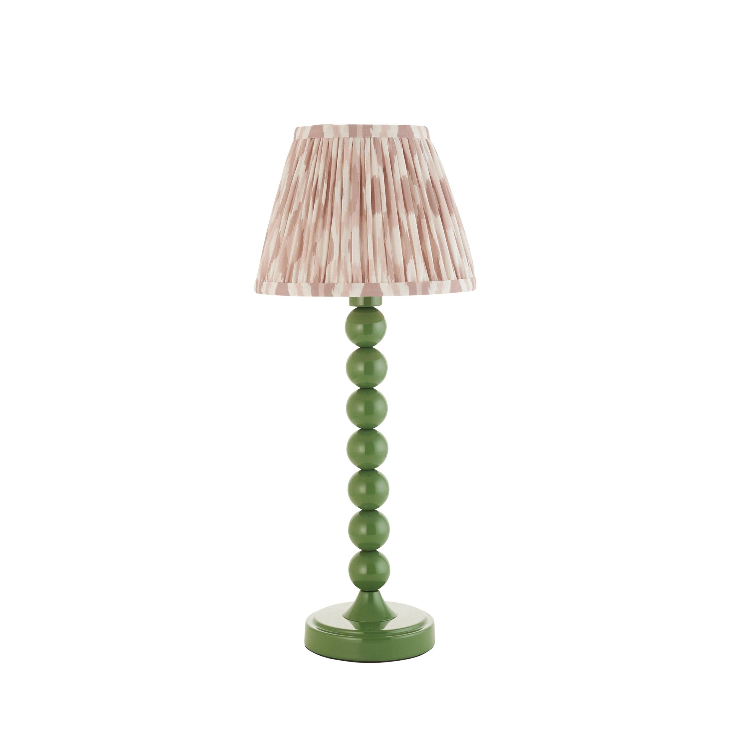 Higgledy Green Table Lamp & Ikat 20cm Neutral Shade