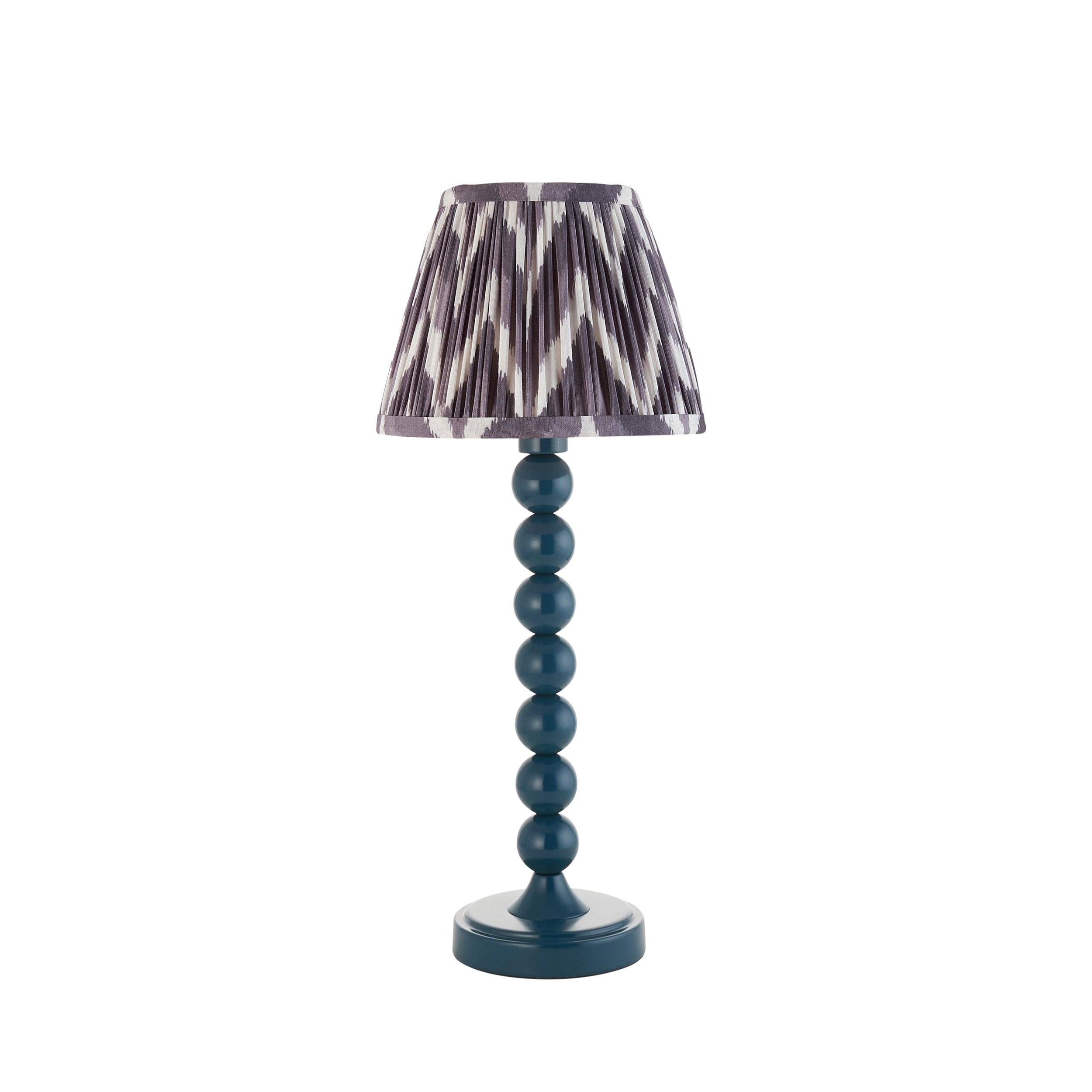 Higgledy Blue Table Lamp & Zigzag 20cm Pearl Grey Shade