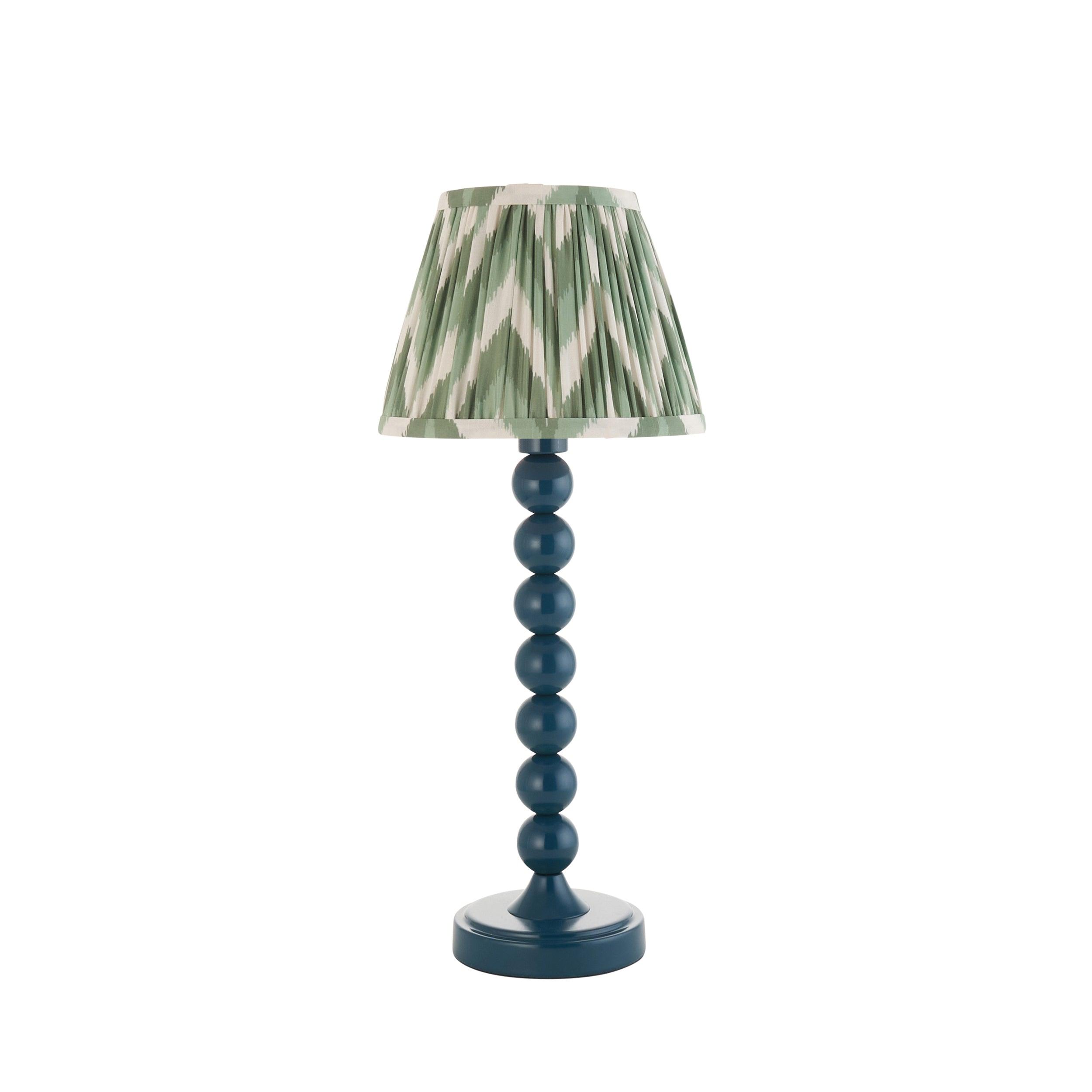 Higgledy Blue Table Lamp & Zigzag 20cm Cotswold Green Shade