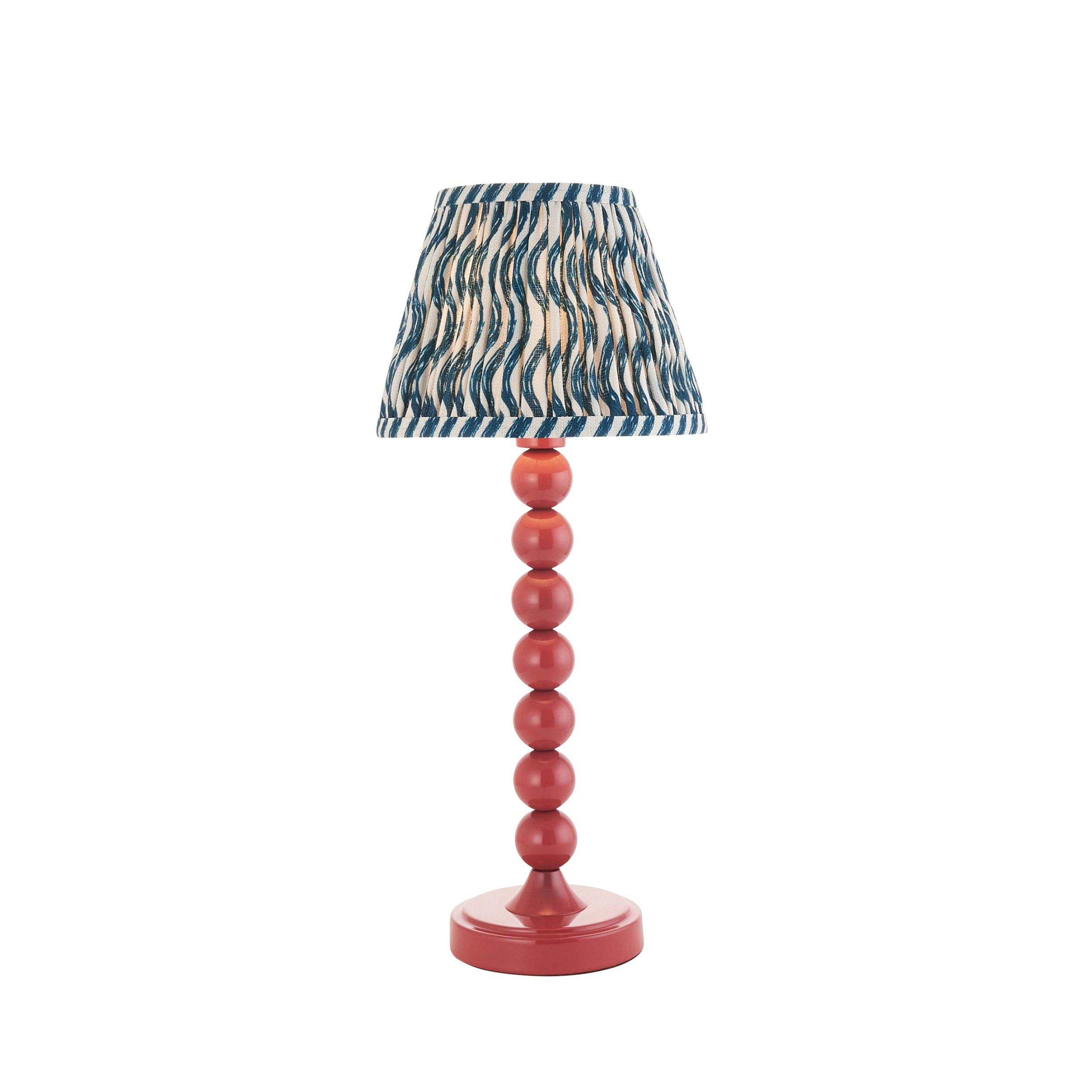 Higgledy Pink Table Lamp & Ripple 20cm Marlin Blue Shade