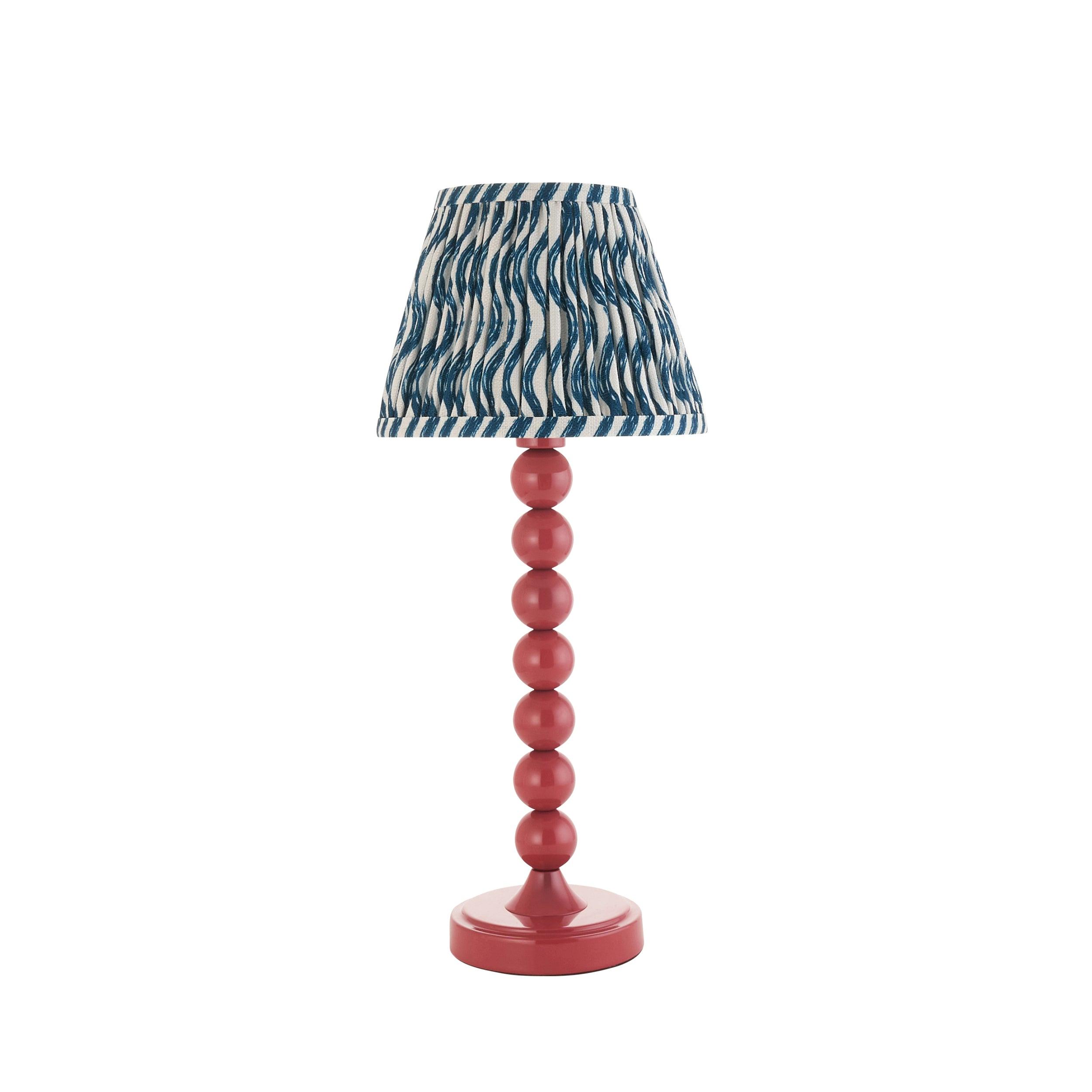 Higgledy Pink Table Lamp & Ripple 20cm Marlin Blue Shade