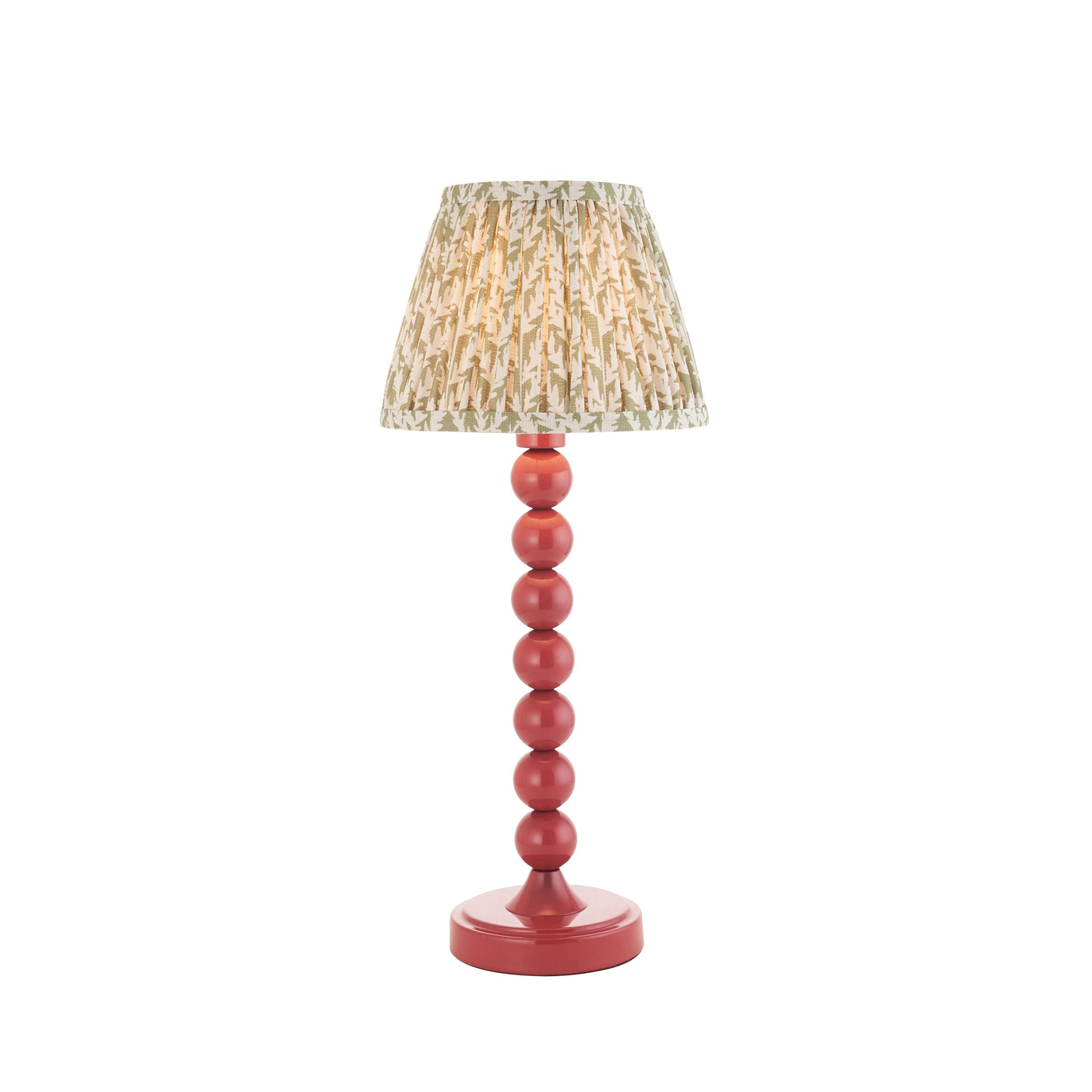 Higgledy Pink Table Lamp & Leaf 20cm Herb Garden Green Shade