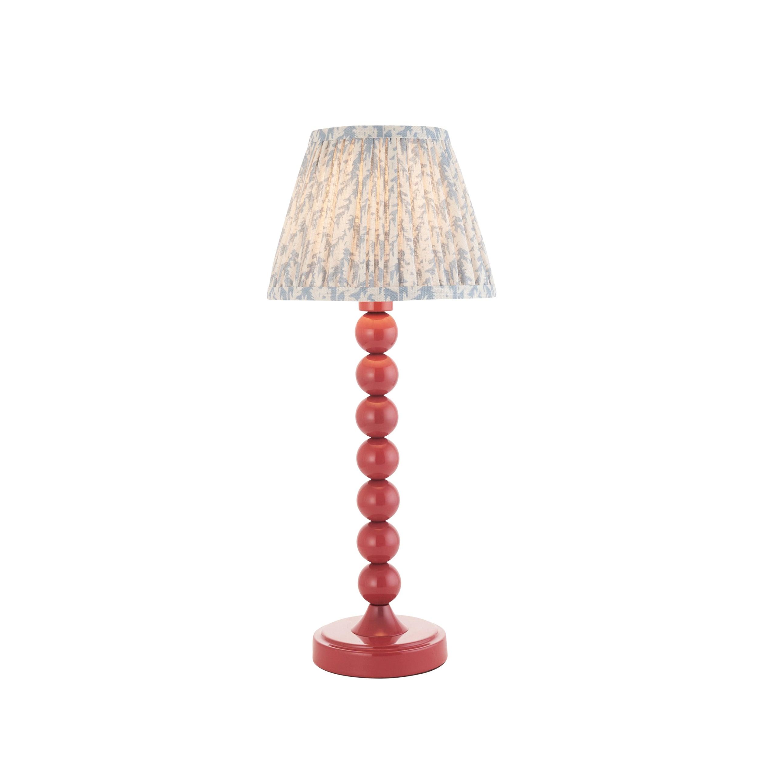 Higgledy Pink Table Lamp & Leaf 20cm Shell Bay Blue Shade