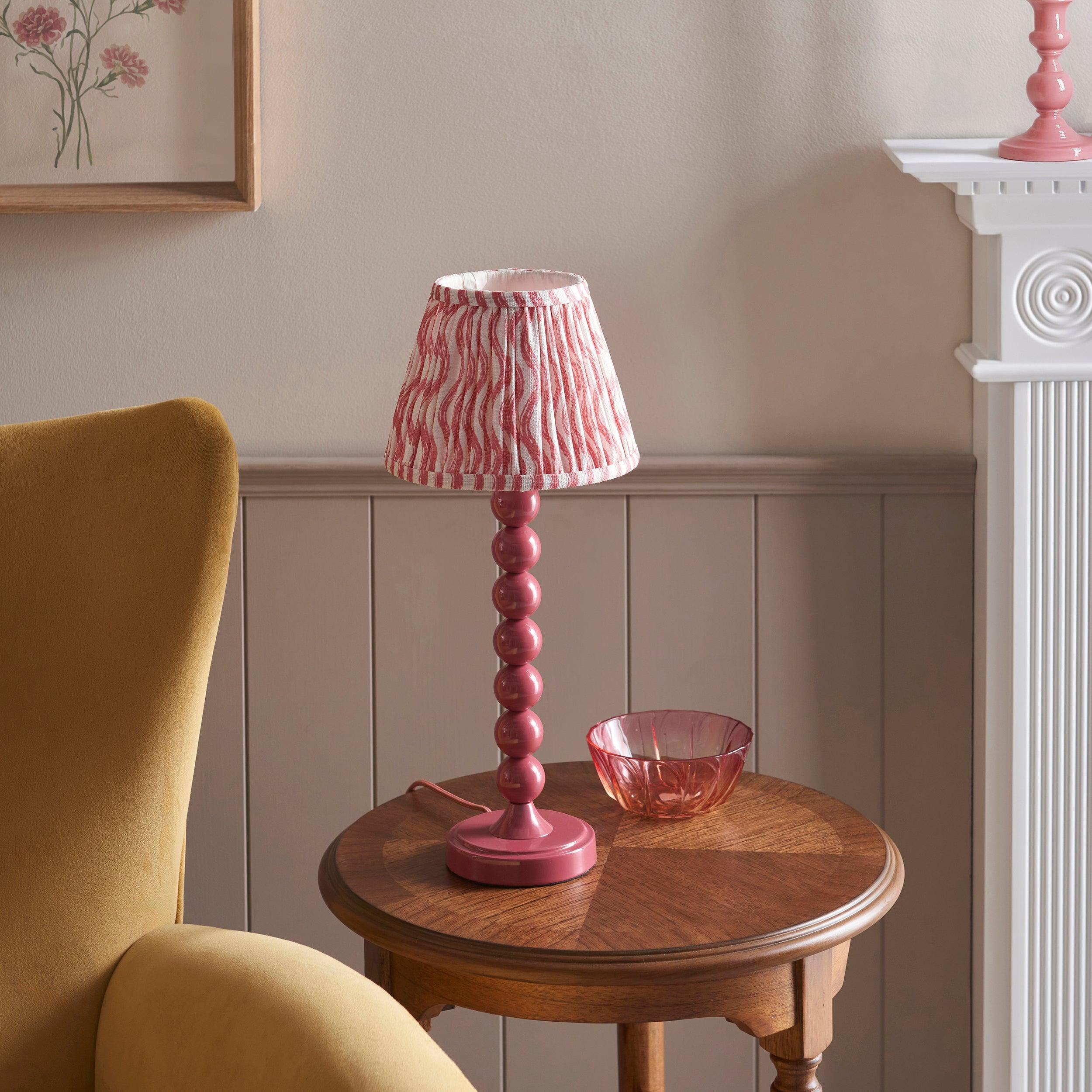 Higgledy Pink Table Lamp & Ripple 20cm Coral Pink Shade