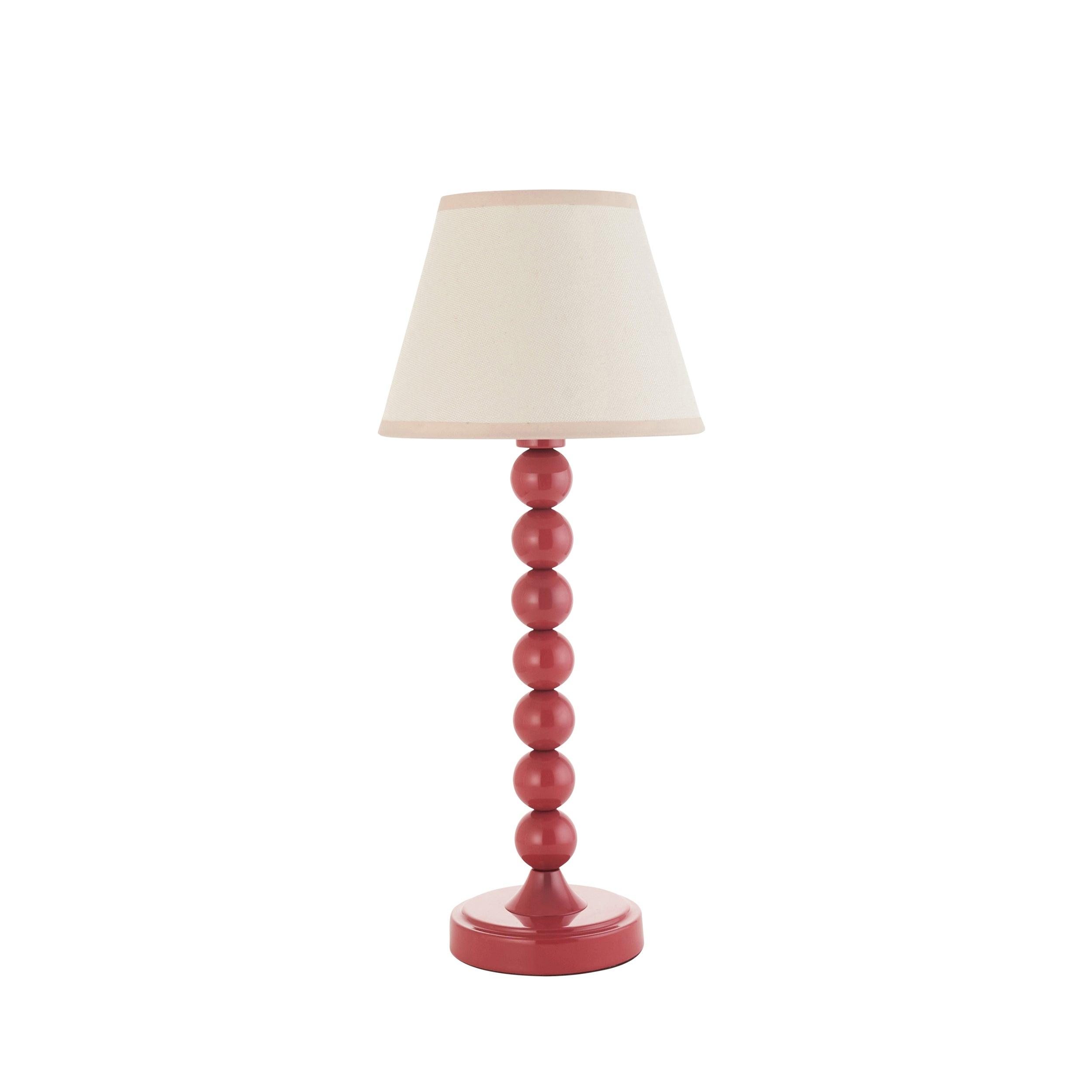 Higgledy Pink Table Lamp & Ivy 20cm Vintage White Shade