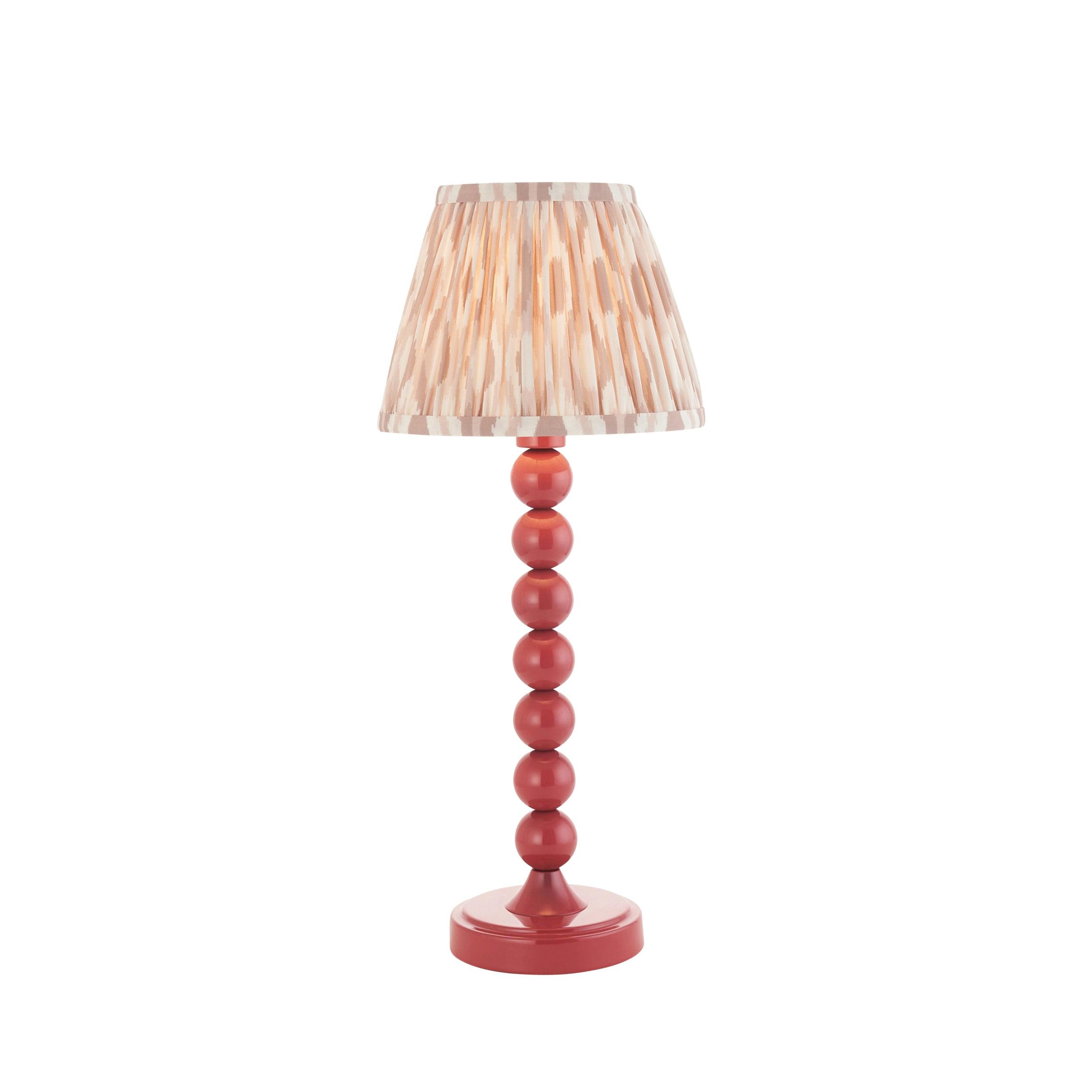 Higgledy Pink Table Lamp & Ikat 20cm Neutral Shade