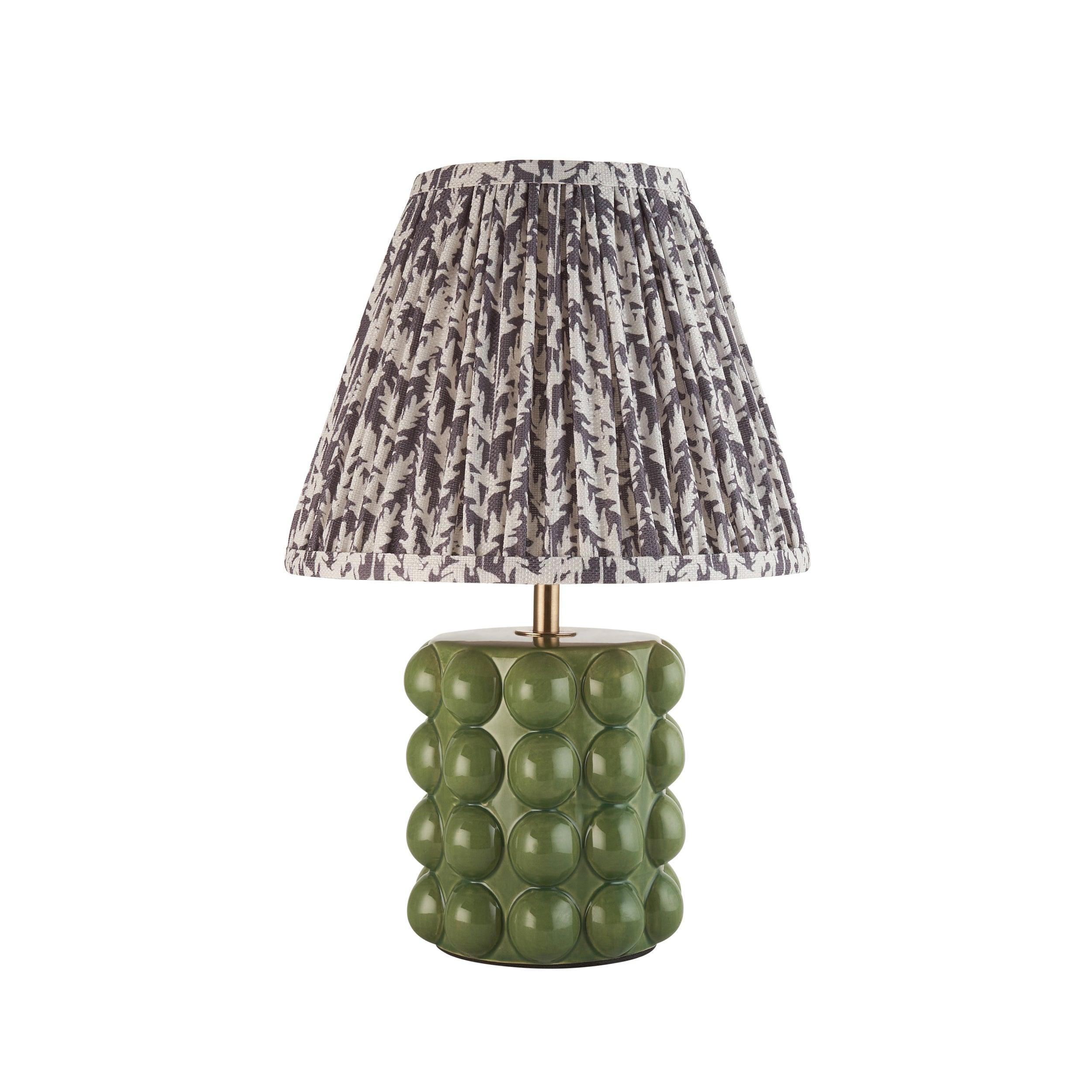 Bobble Ceramic Table & Leaf 25cm Pearl Grey Shade