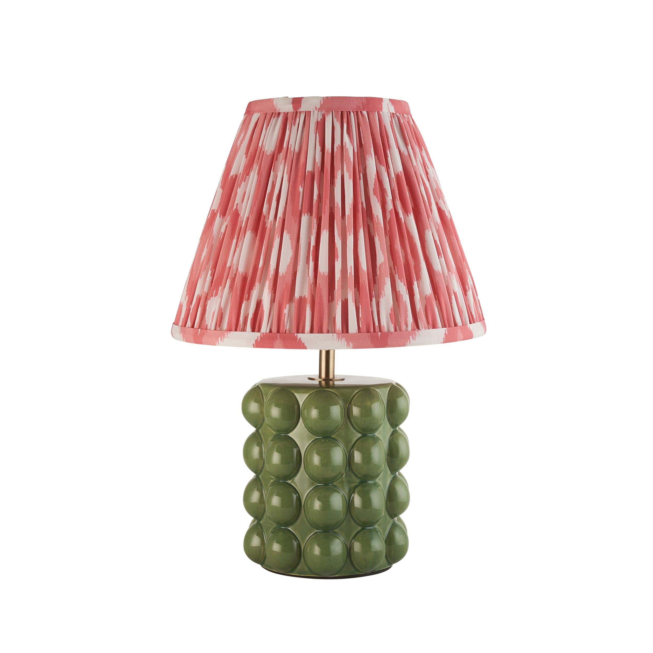 Bobble Ceramic Table & Ikat 25cm Coral Pink Shade