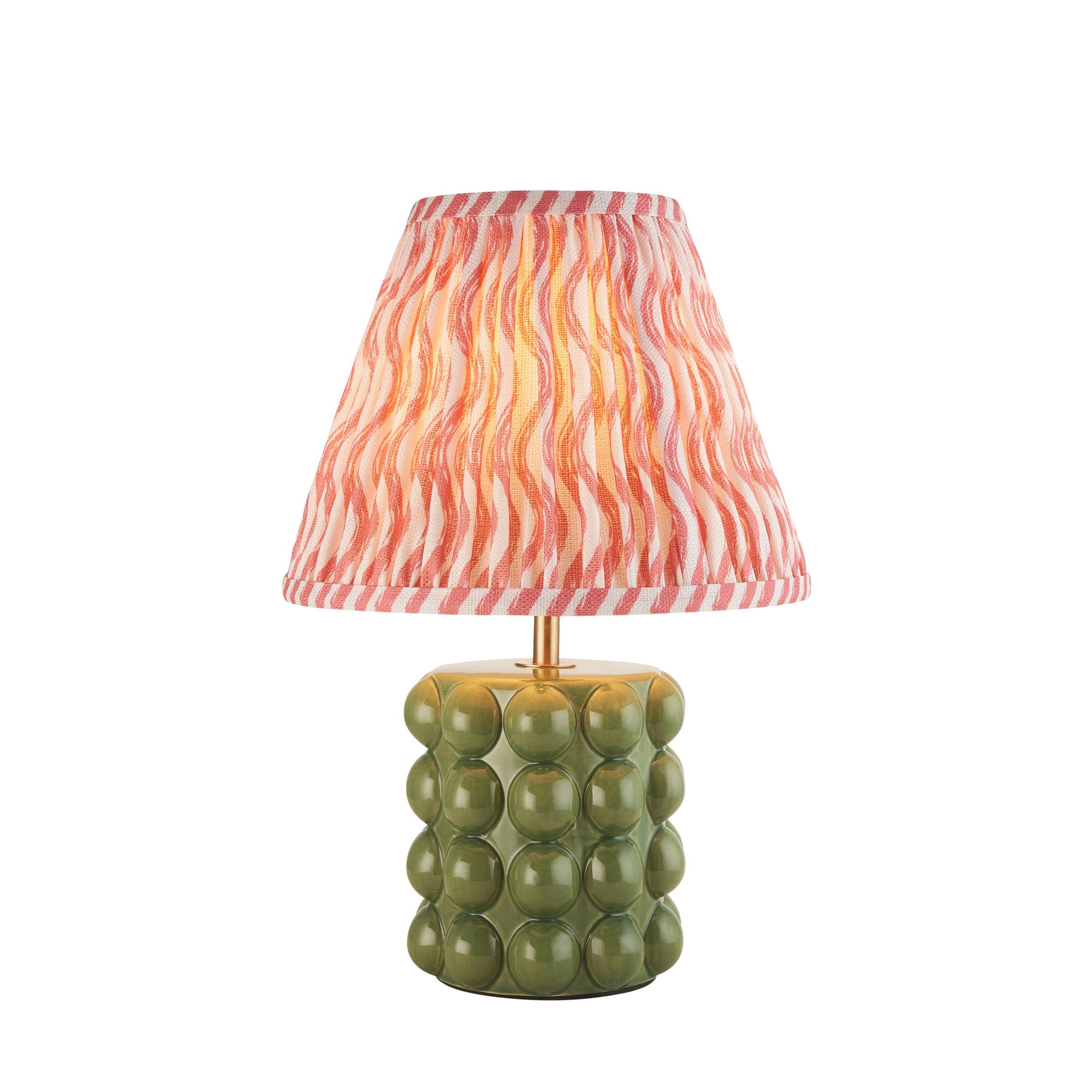 Bobble Ceramic Table & Ripple 25cm Coral Pink Shade
