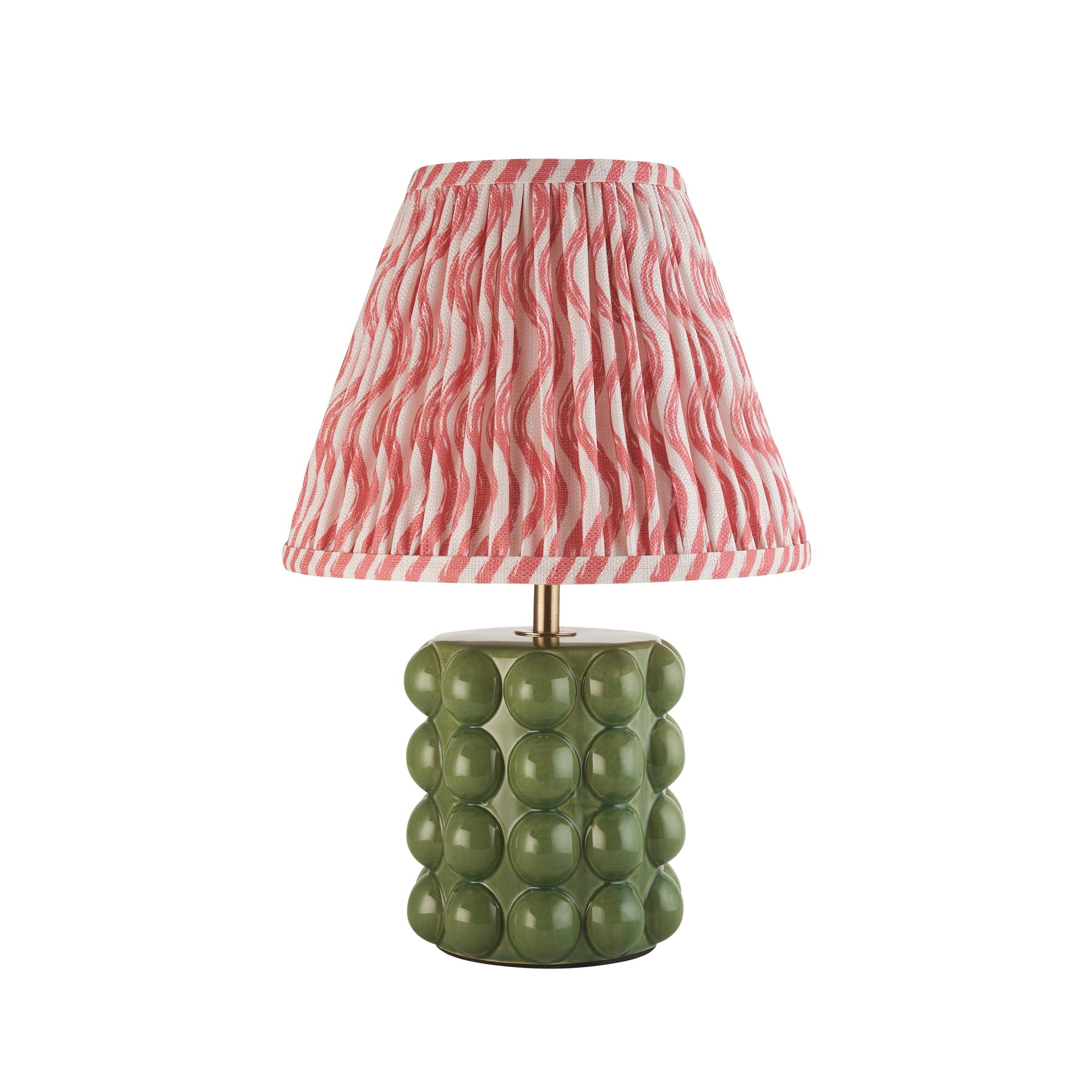 Bobble Ceramic Table & Ripple 25cm Coral Pink Shade