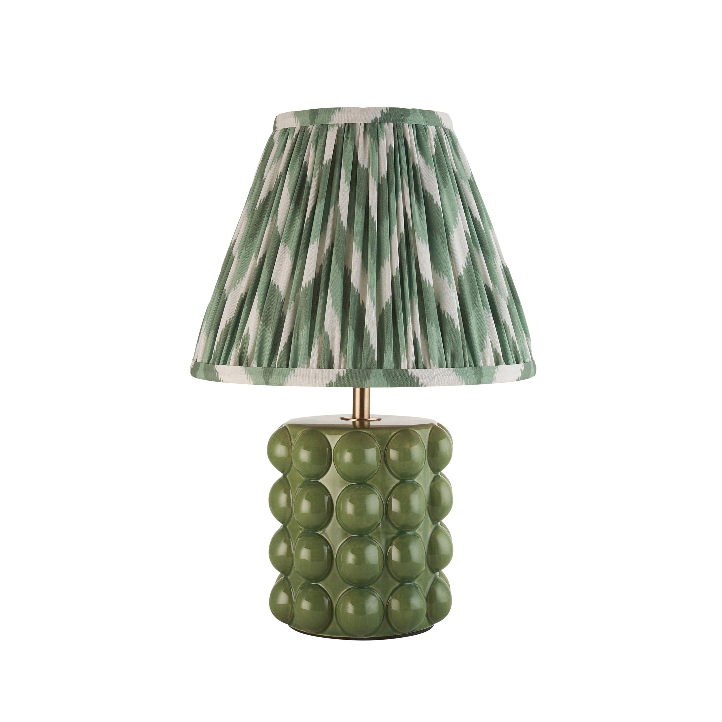 Bobble Ceramic Table & Zigzag 25cm Cotswold Green Shade