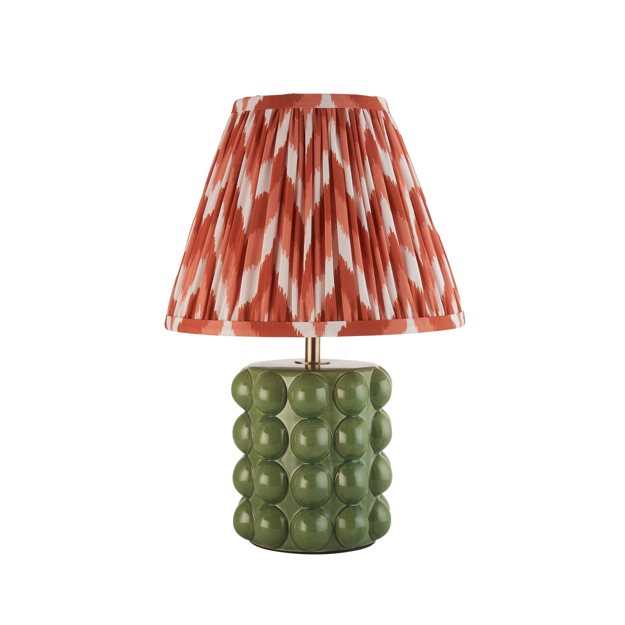 Bobble Ceramic Table & Zigzag 25cm Apricot Orange Shade