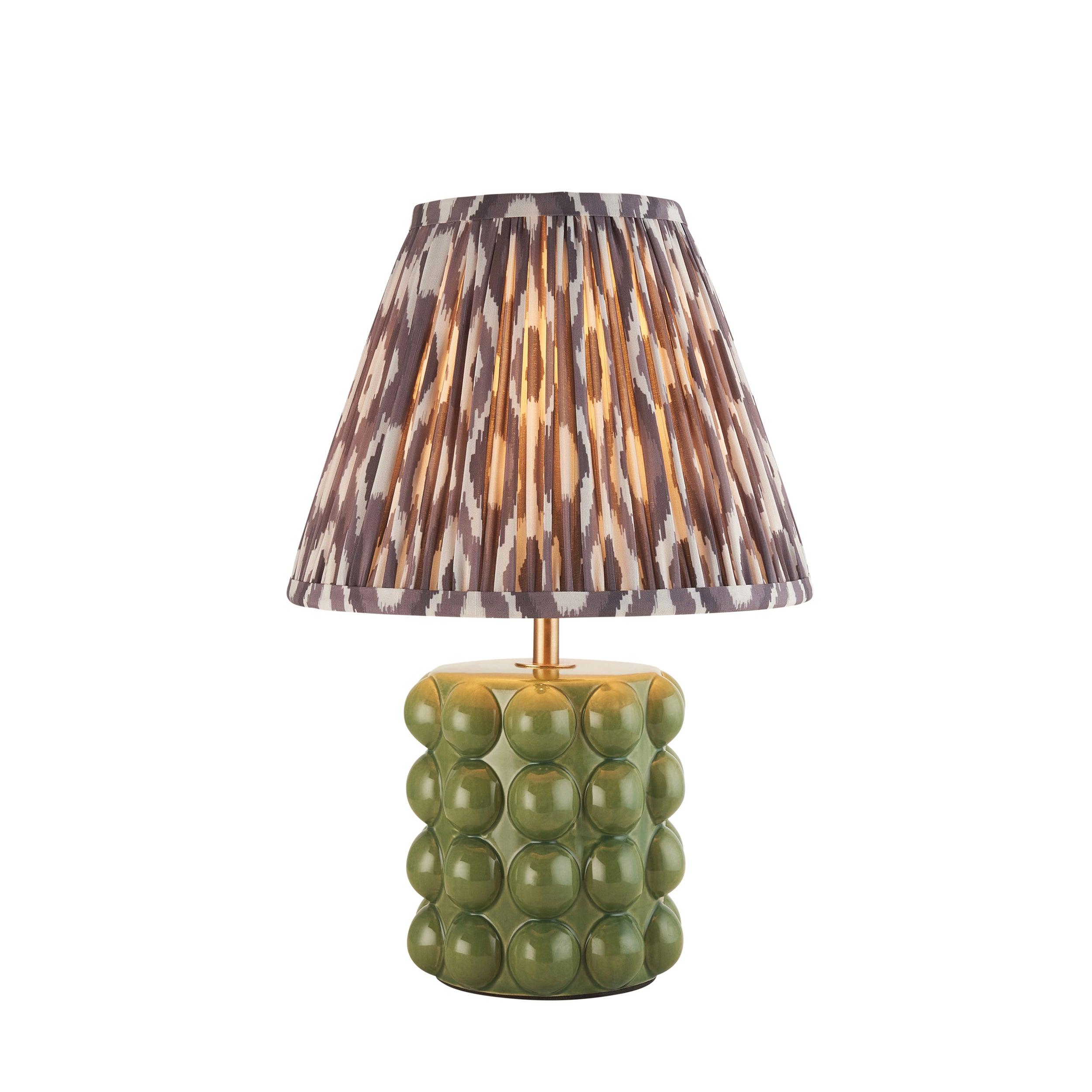 Bobble Ceramic Table & Ikat 25cm Pearl Grey Shade